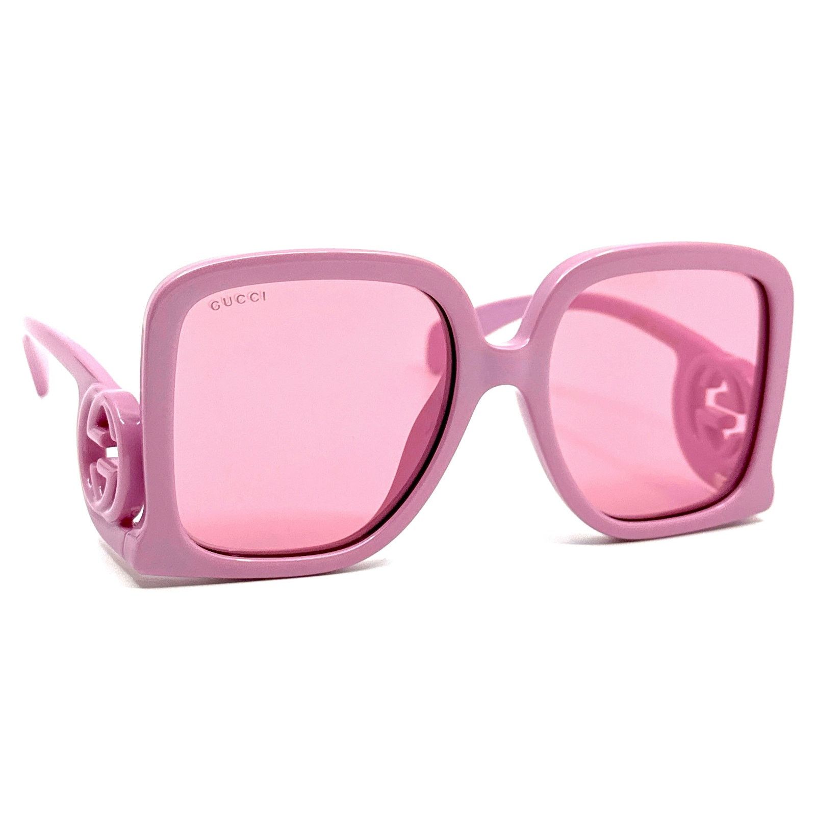 サングラス GUCCI Woman Sunglasses Pink GG1848S 005 Gucci GG1848S 005 Sunglasses Women's Pink/Gold/Violet Square