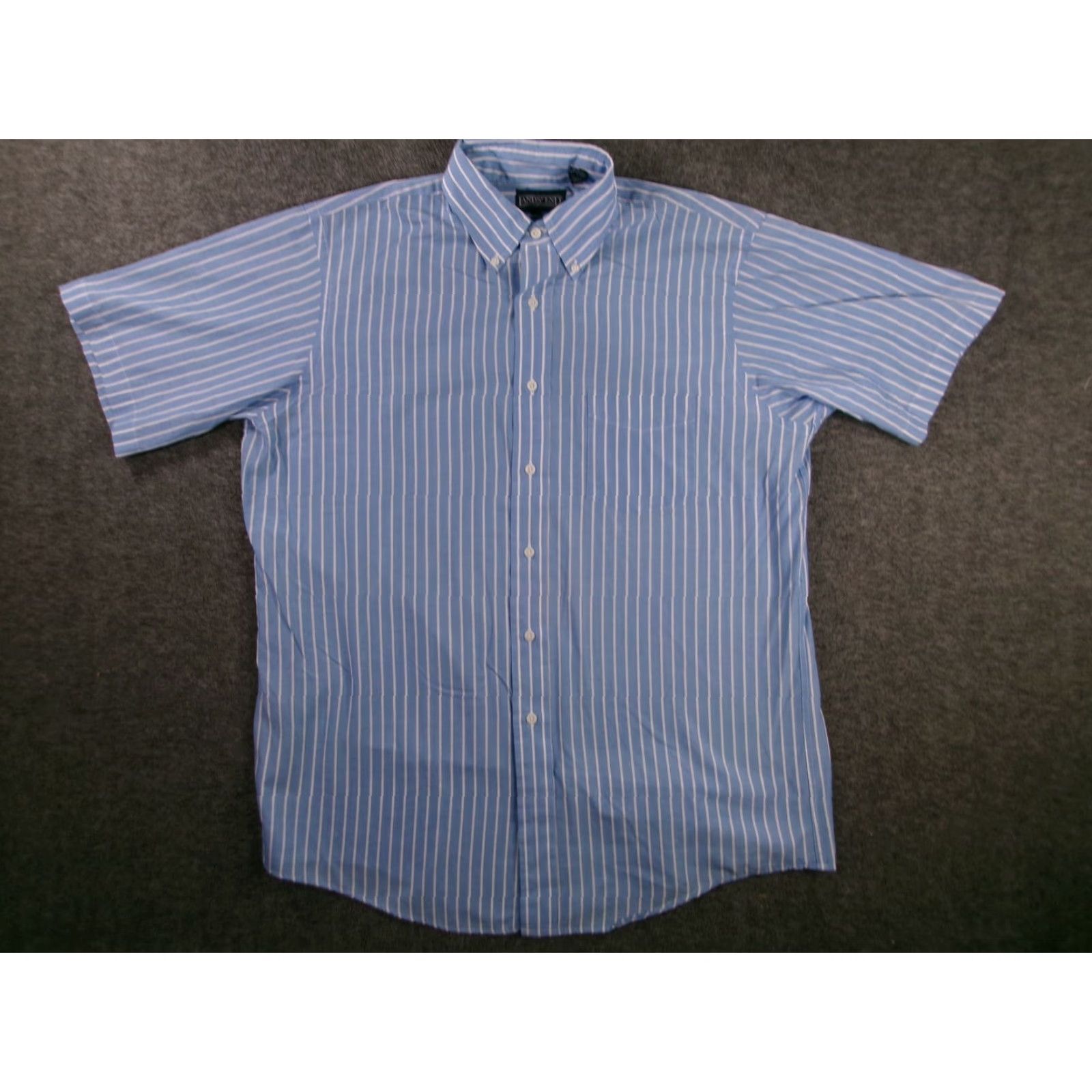 Lands' End Lands End Shirt Men 16.5 Blue Striped Retro Classic Casual Vintage USA Made Y2K Size US XL / EU 56 / 4 - 2 Thumbnail