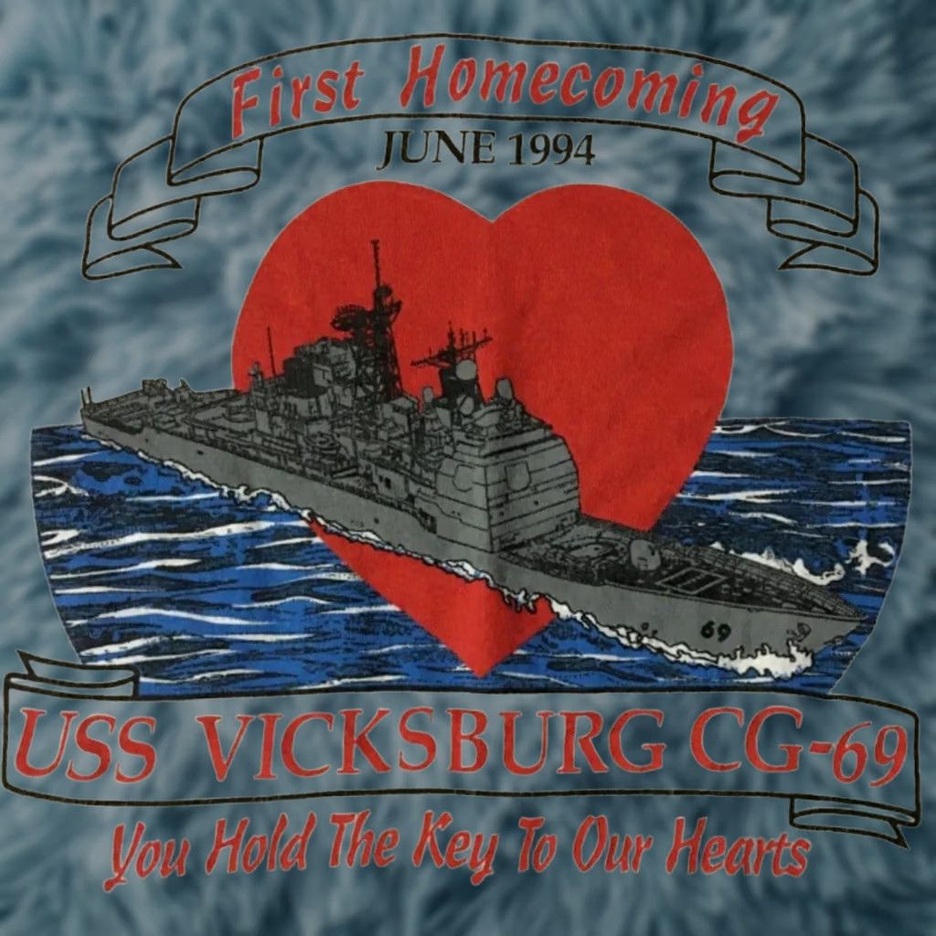 Vintage VINTAGE US Navy USS Vicksburg Battleship Shirt S White Short Sleeve Logo 90s Biker Punk Military Retro 80s Mens Size US S / EU 44-46 / 1 - 1 Thumbnail