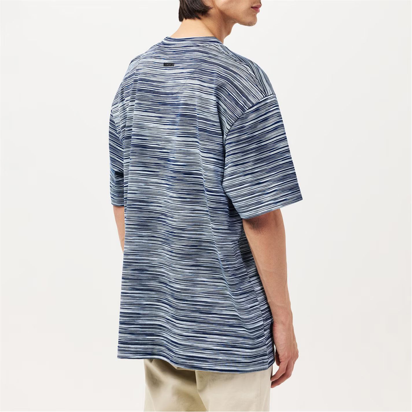Missoni o1g2r1mq0426 Striped Short Sleeved T-Shirt in Navy/White Size US XL / EU 56 / 4 - 5 Thumbnail