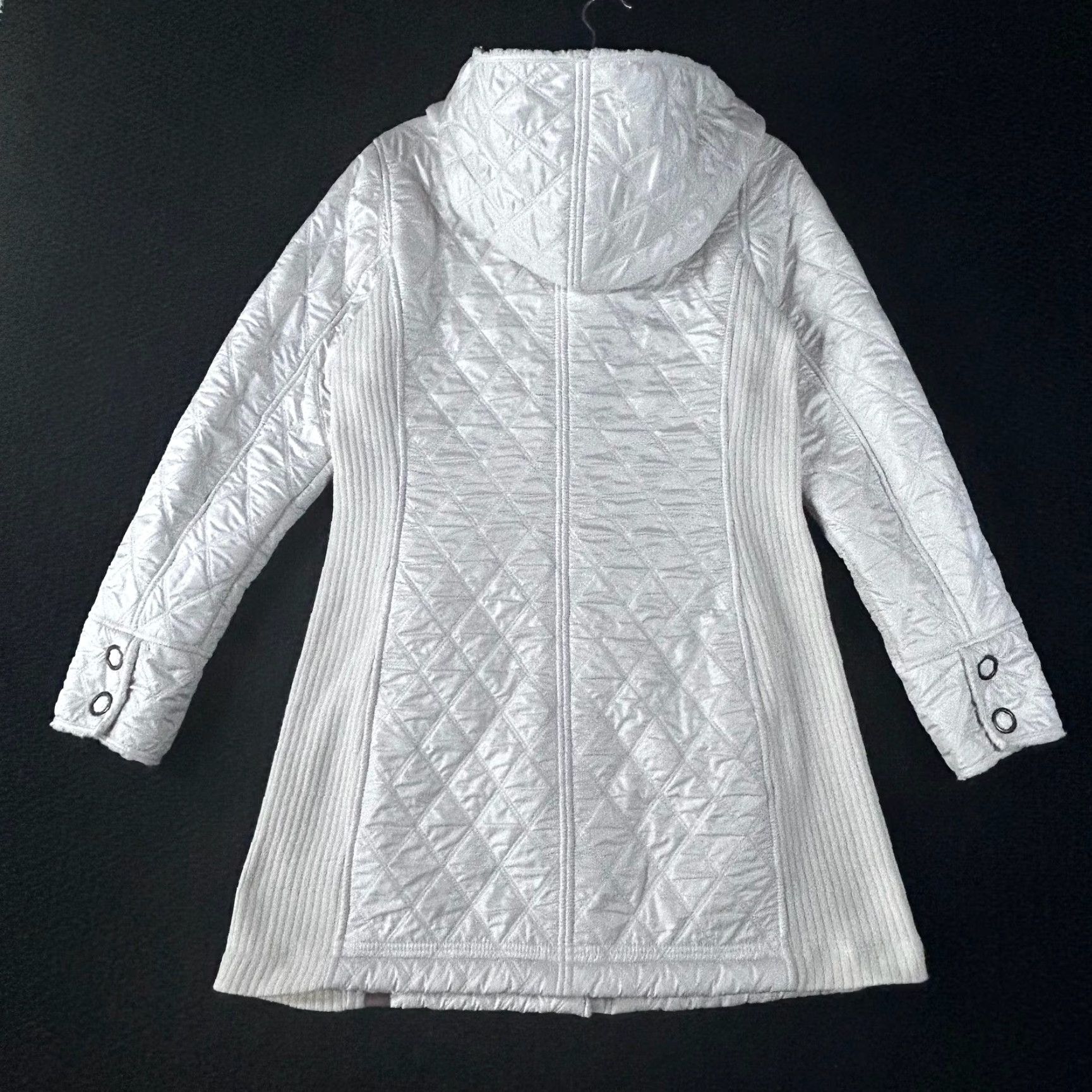 Prana Prana Womens M White Quilted Sherpa Lined Hooded Long Jacket Coat Size M / US 6-8 / IT 42-44 - 4 Thumbnail