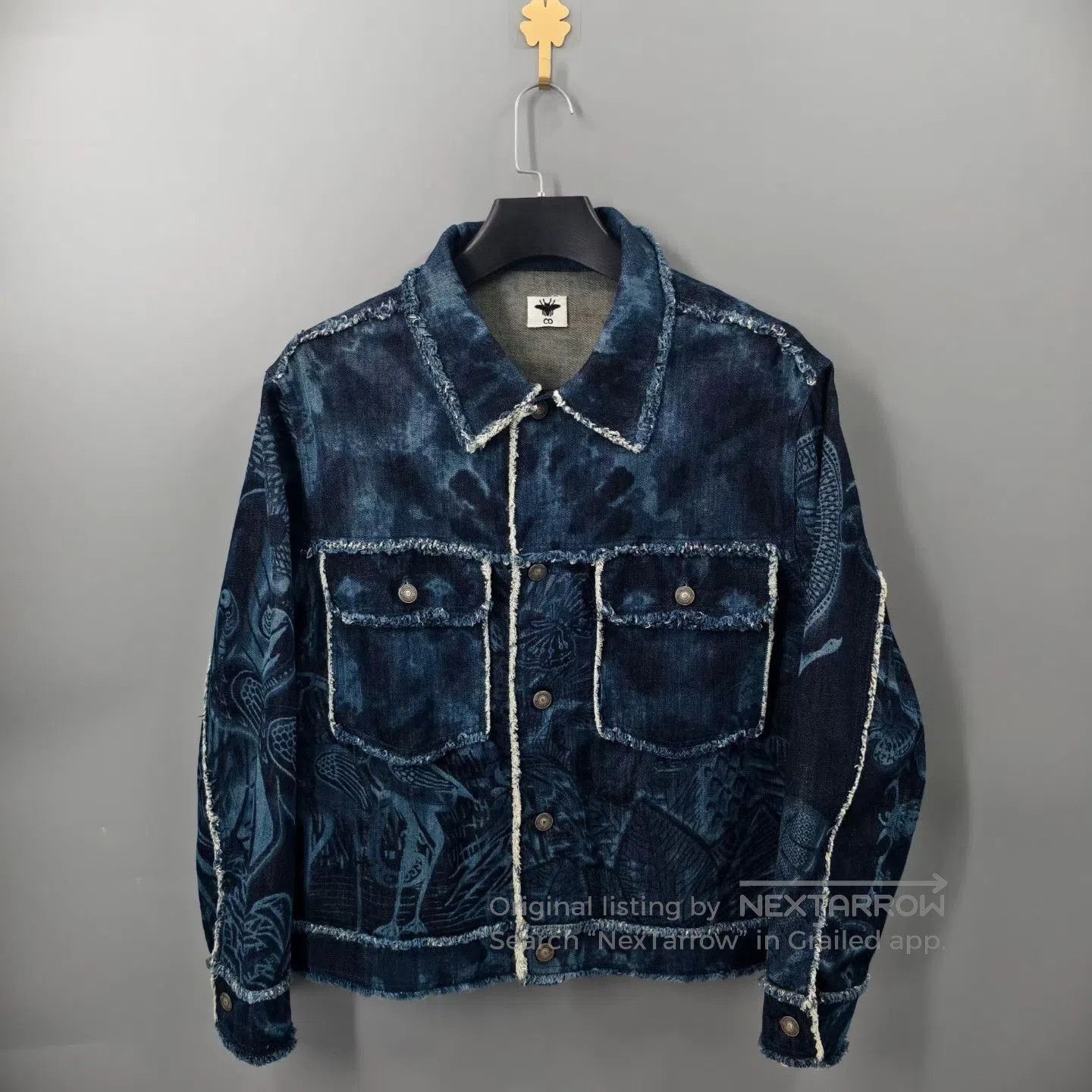 Dior Dior Distressed Fringe Jungle Print Denim Jacket. Size US XXS / EU 40 - 1 Thumbnail