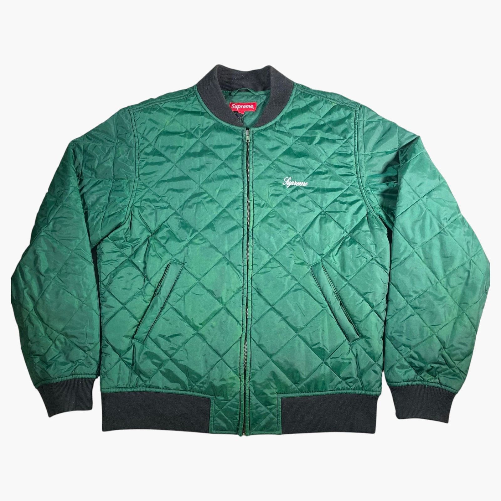 Supreme Supreme Sequin Quilted Green Bomber Jacket Size US L / EU 52-54 / 3 - 1 Thumbnail
