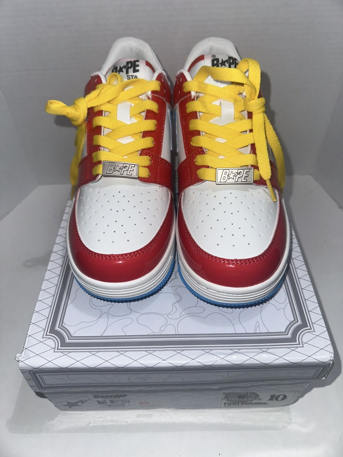 Bape RARE! BAPE X Hello Kitty Patent Leather Bapesta DS US10 Size US 10 / EU 43 - 3 Thumbnail