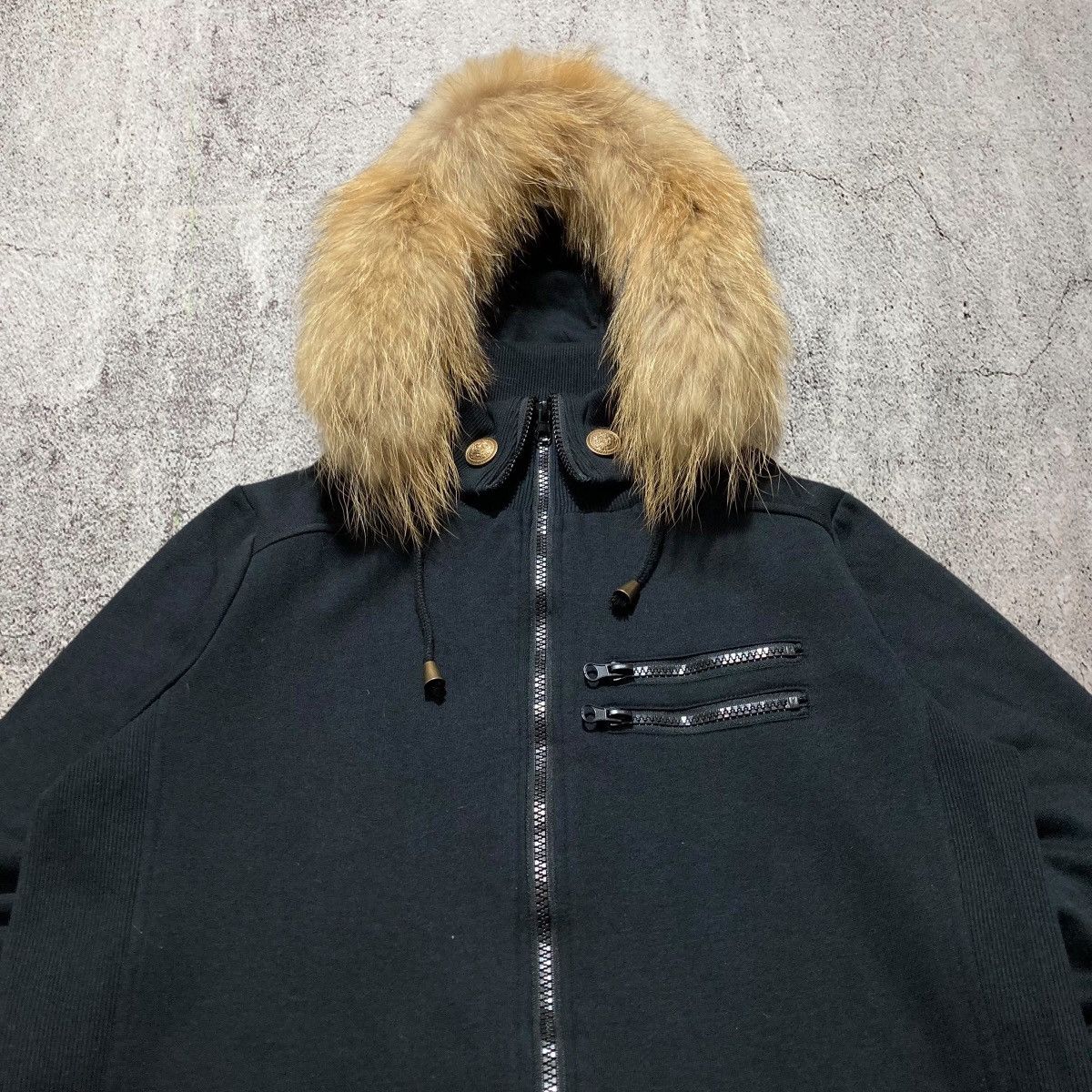 Japanese Brand 2000s Lorenzo Fur Ziphoodie Black Lgb Punk Gothic Style Size US M / EU 48-50 / 2 - 4 Thumbnail