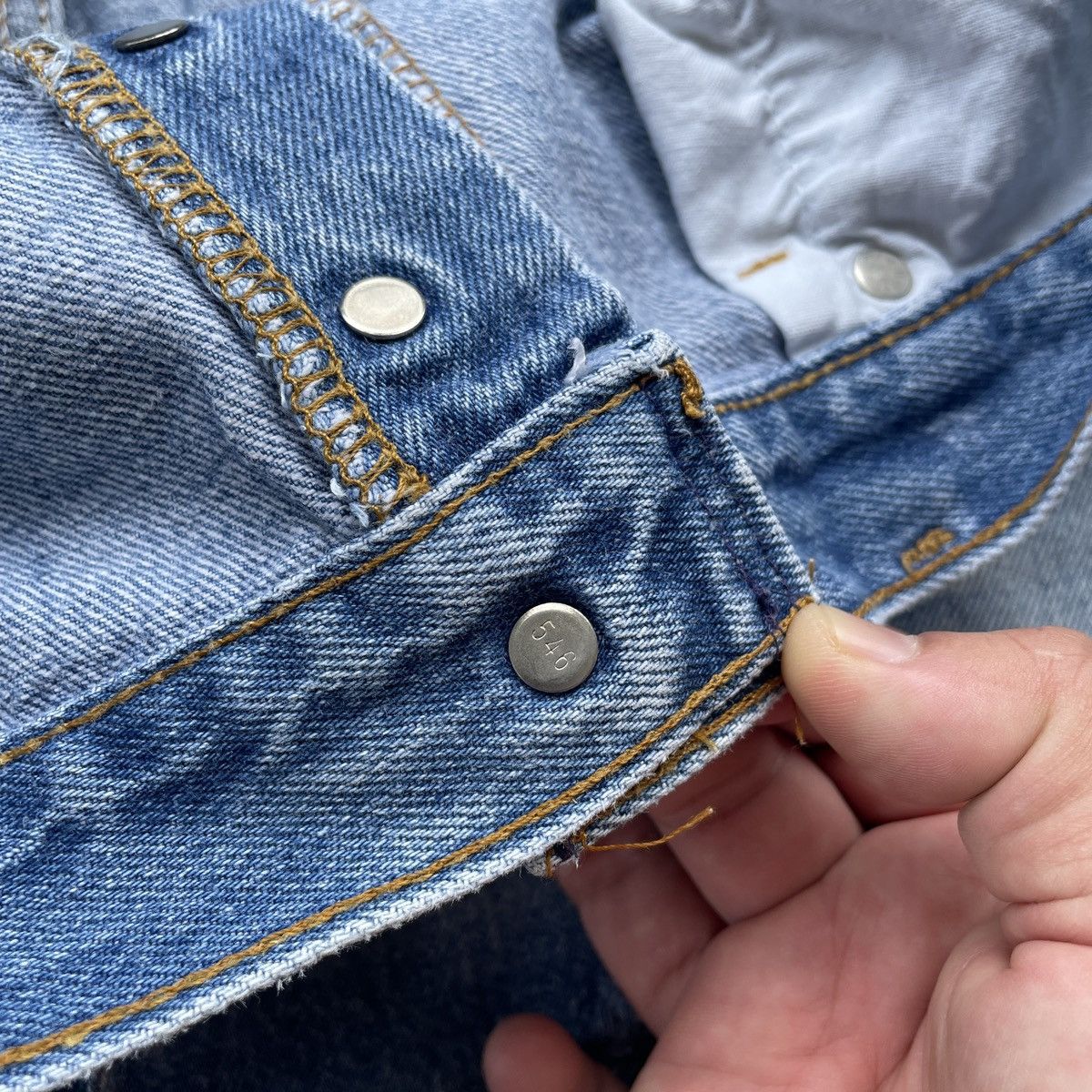 Levi's Vintage Clothing 90s Vintage Levi’s 501 USA THRASHED Sick Denim Jeans Pants Size US 37 - 8 Thumbnail