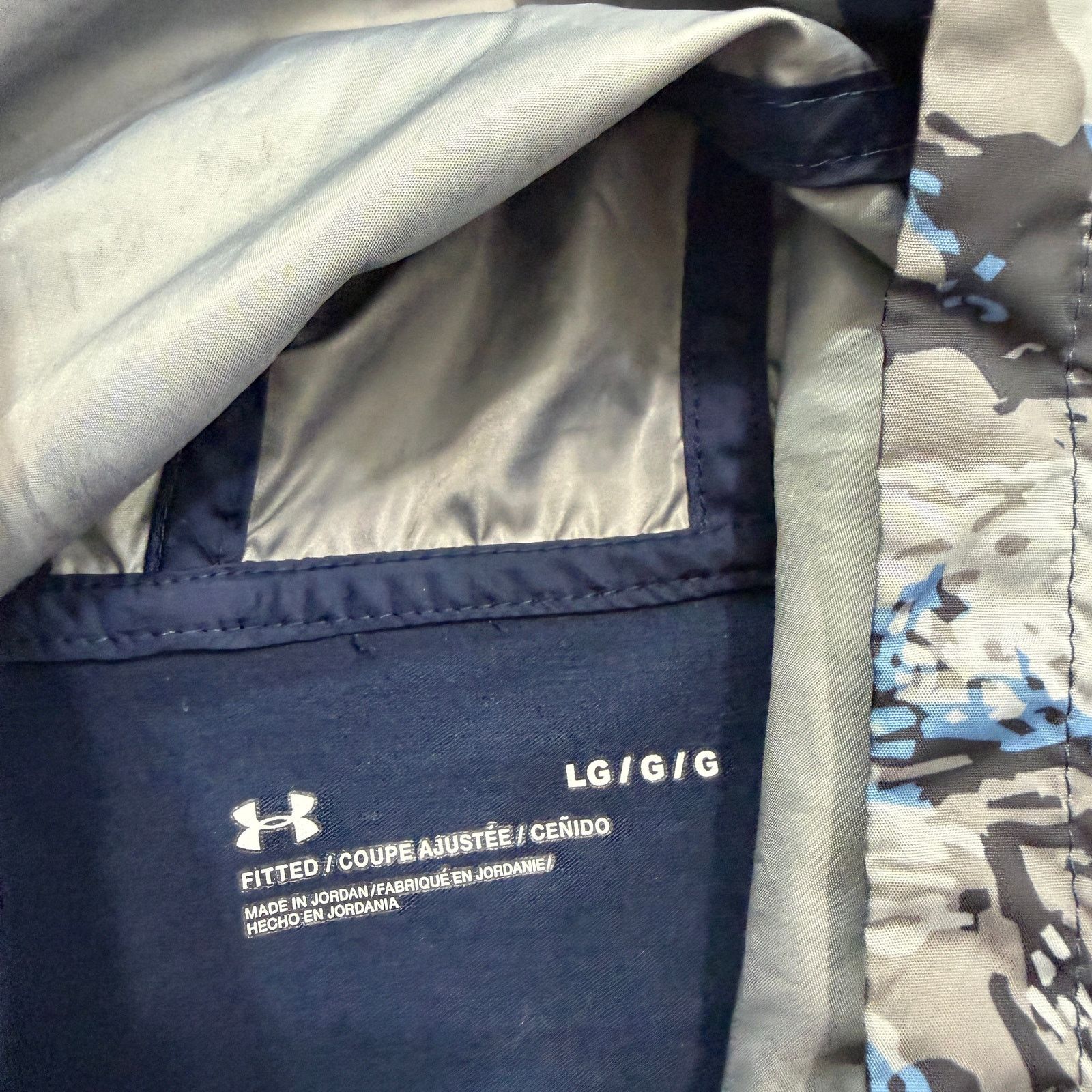 Under Armour Under Armour Anorak Jacket Men's Large Blue Camo Lightweight Size US L / EU 52-54 / 3 - 4 Thumbnail