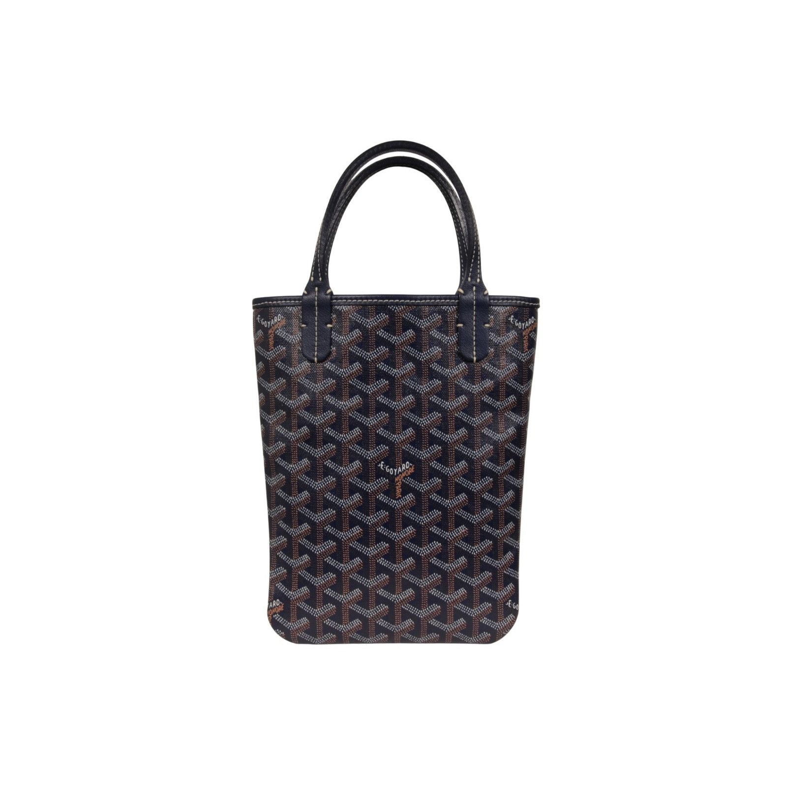 Goyard Mini Poitier Tote Navy Bag Blue Goyardine Reversible Size ONE SIZE - 2 Thumbnail
