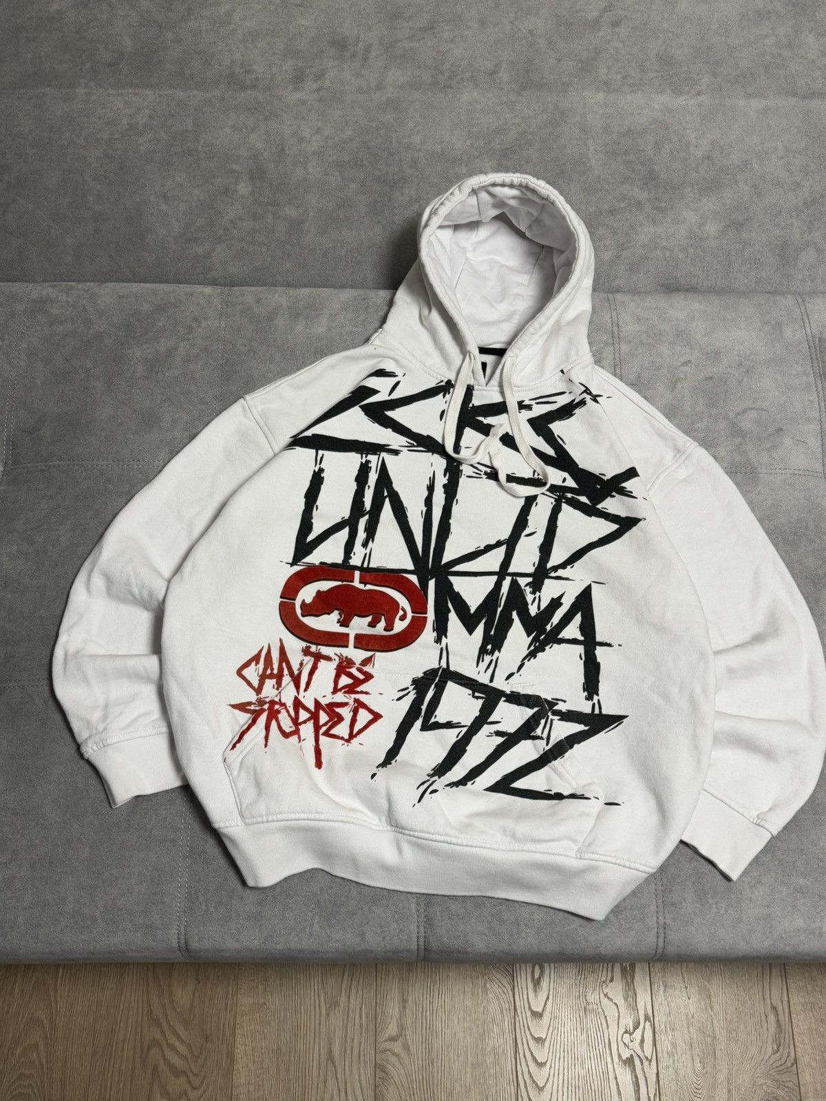 Ecko Unltd. × Vintage Vintage Ecko Unltd MMA big logo Y2K box fit hoodie XL Size US XL / EU 56 / 4 - 6 Thumbnail