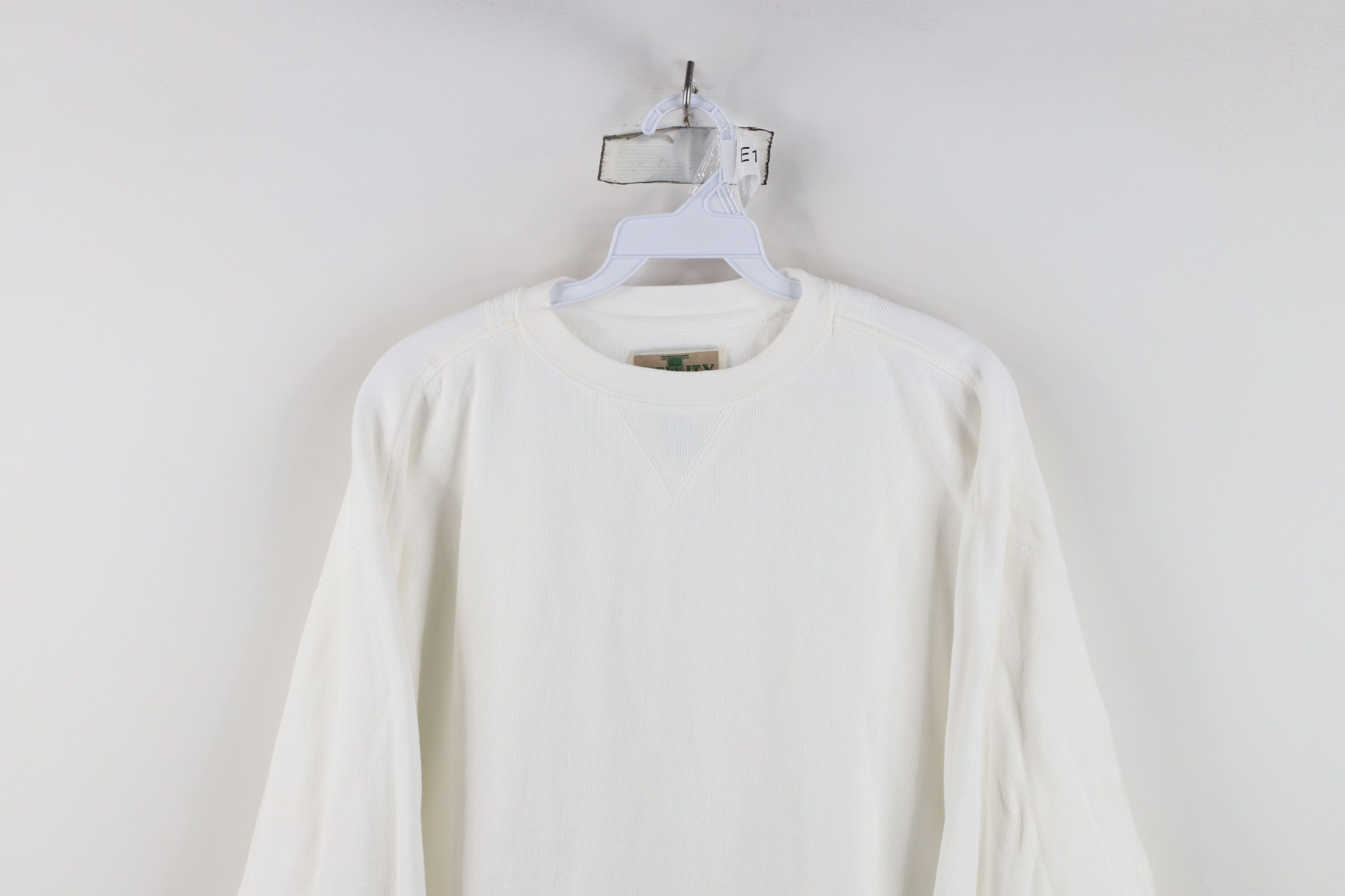 Vintage Vintage 90s Streetwear Ribbed Knit Crewneck Sweater White Size US L / EU 52-54 / 3 - 2 Thumbnail