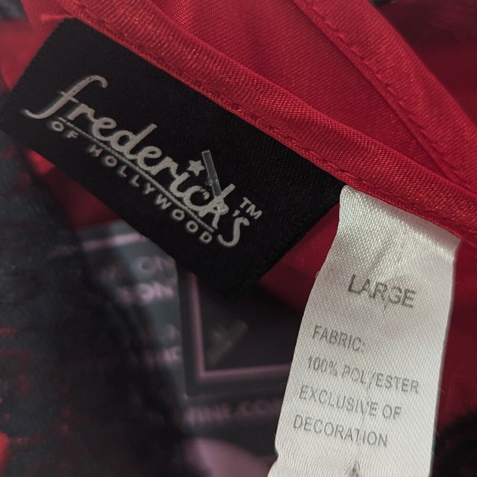 Vintage Frederick's of Hollywood Vintage Red Satin Slip Dress Lace Size L / US 10 / IT 46 - 3 Thumbnail