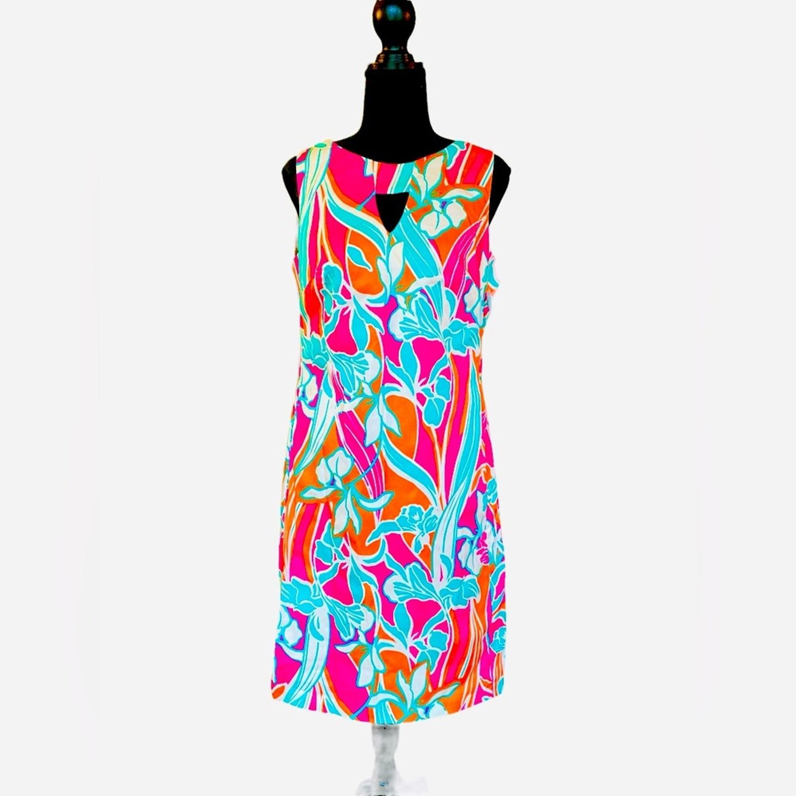 ANNE KLEIN SLEEVELESS FLORAL DRESS
