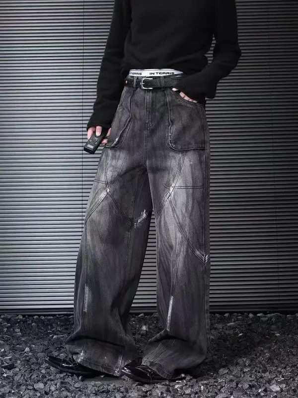 Japanese Brand VIBE Vintage washed and painted straight baggy jeans Size US 34 / EU 50 - 3 Thumbnail