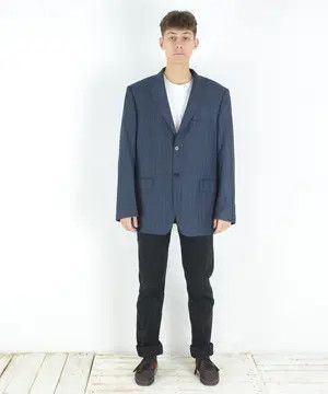Ermenegildo Zegna × Vintage Blazer UK 46 US Jacket Striped Suit EU 56 Sport Coat XL Size 46R - 1 Thumbnail