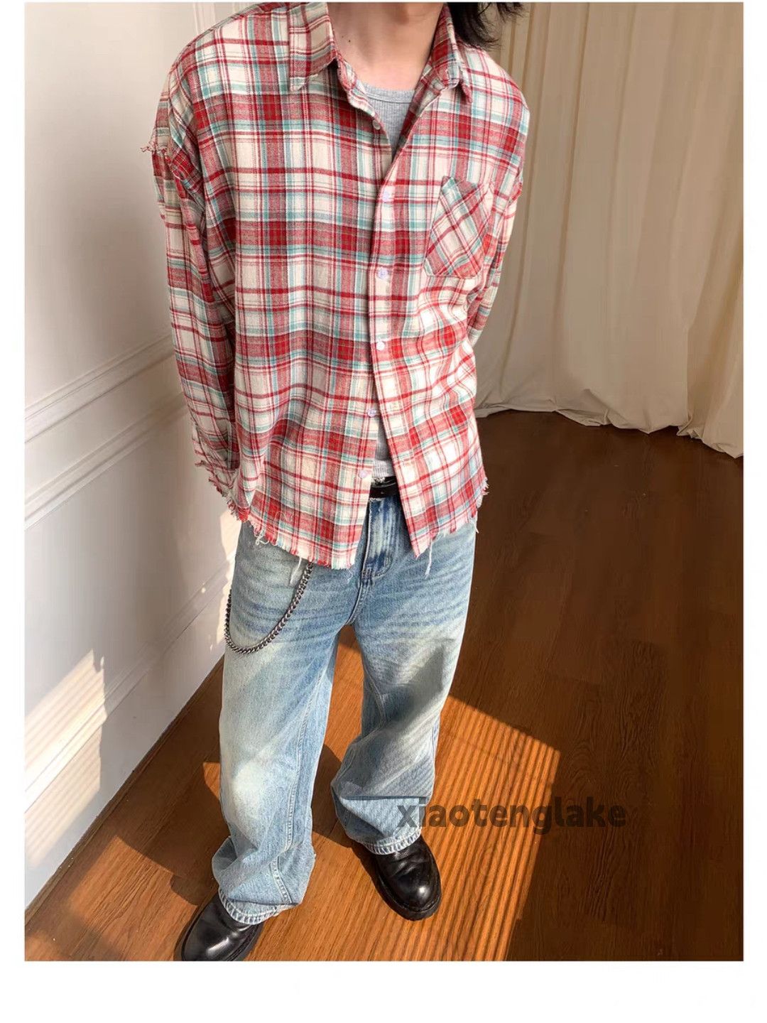 Jean Washed faded loose baggy hiphop yuppie flared jeans Size US 33 - 5 Thumbnail