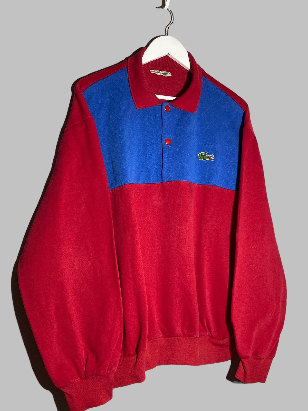 Lacoste Vintage 90s Lacoste Rare Collared Sweatshirt Size US L / EU 52-54 / 3 - 3 Thumbnail
