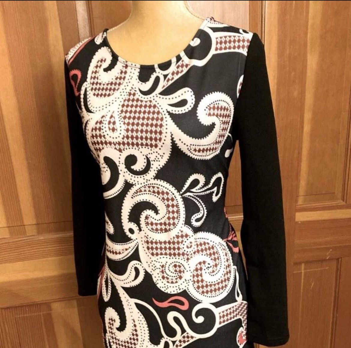Designer × Other Nwt, Lavishly Paris Women’s Damask Print Fitted Dress Size S / US 4 / IT 40 - 8 Thumbnail