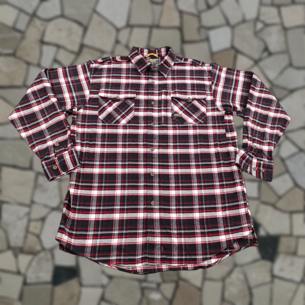 Ariat Ariat Flannel Shirt Men Large Red Plaid Button-Up Western Cowboy Outdoor Work Size US L / EU 52-54 / 3 - 1 Thumbnail