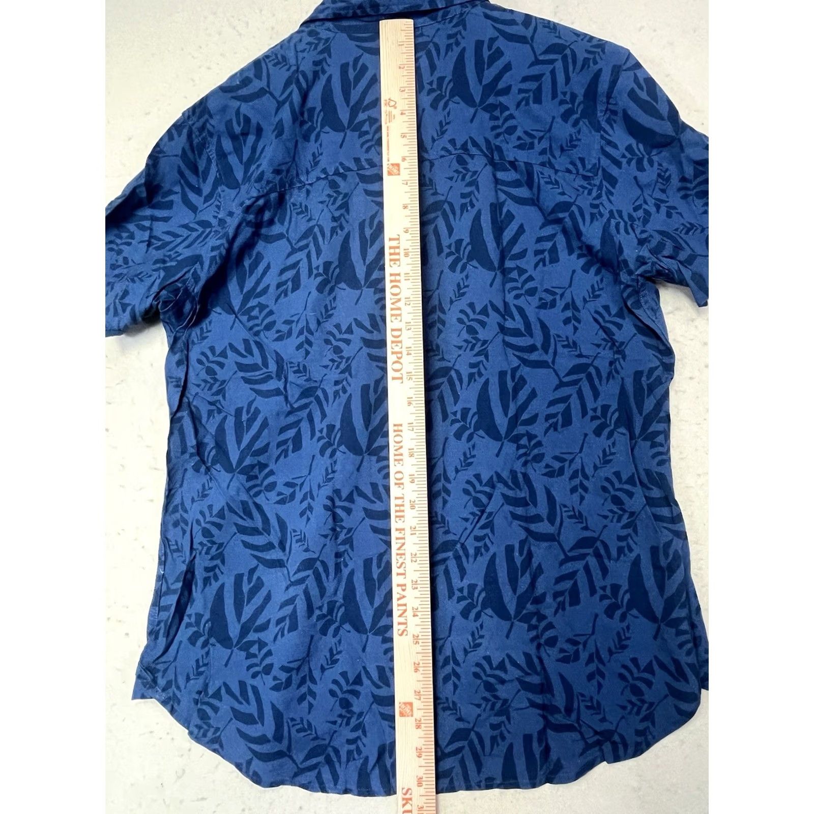 Vintage sludr Shirt Button-Up Short Sleeve Cotton Size Large Blue Mens Regular Collar Button-Up Classic 90s? Size US L / EU 52-54 / 3 - 3 Thumbnail