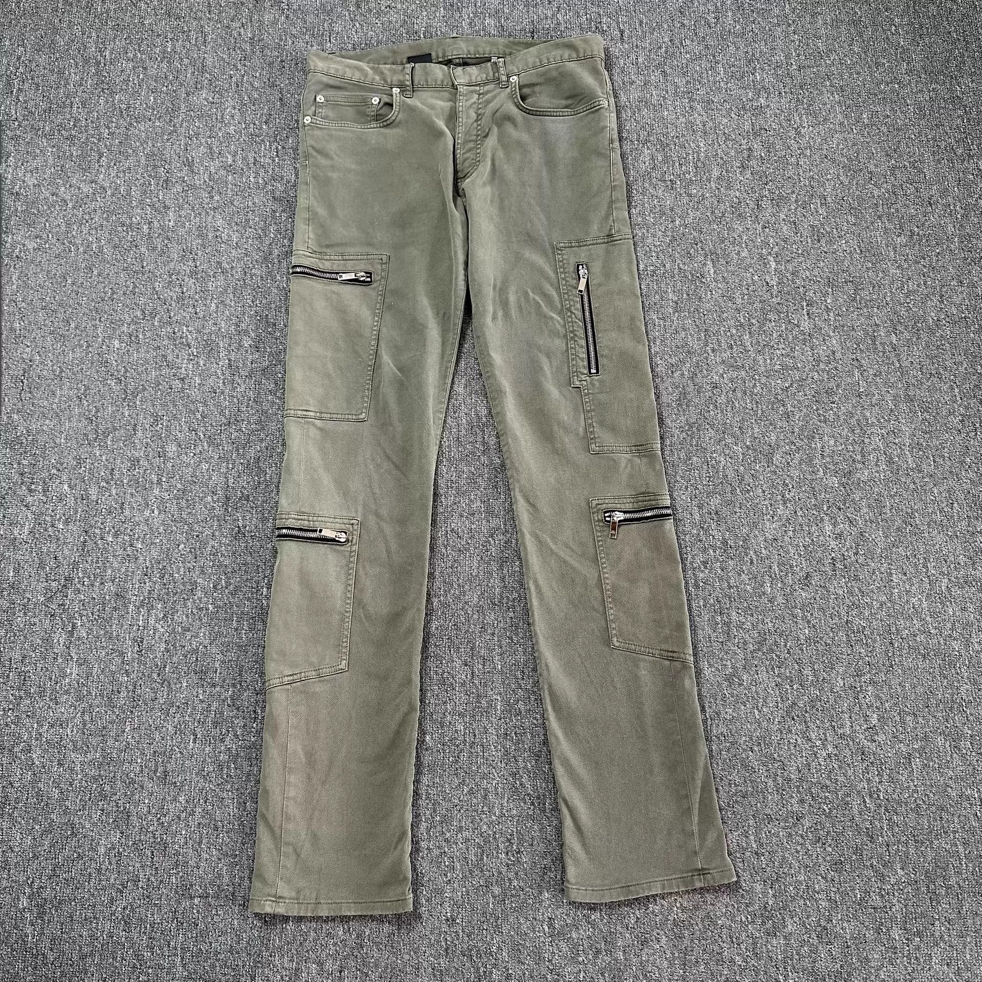 Dior Dior military green distressed multi-zip work pants 31 Size US 31 - 1 Thumbnail