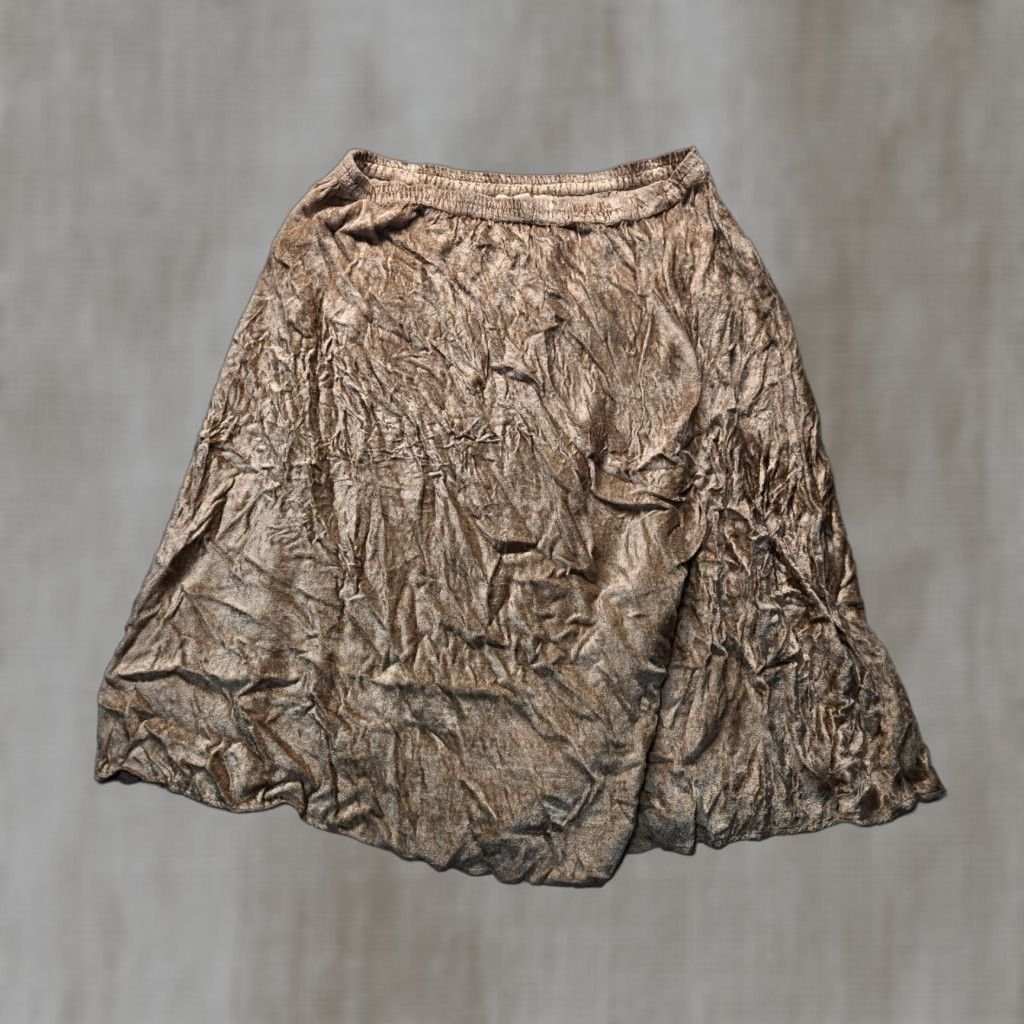 Vintage Choice Skirt Women Adult Large Brown 100% Rayon Knee Length Size 36" / US 14 / IT 50 - 1 Thumbnail