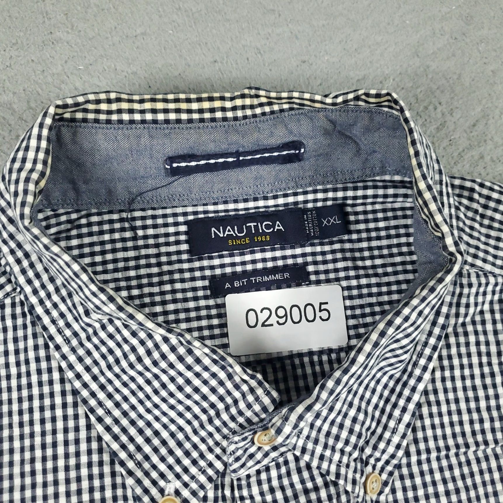 Nautica Nautica Casual Button-Up Shirt Mens 2XL Blue White Check Long Sleeve Size US XXL / EU 58 / 5 - 4 Thumbnail
