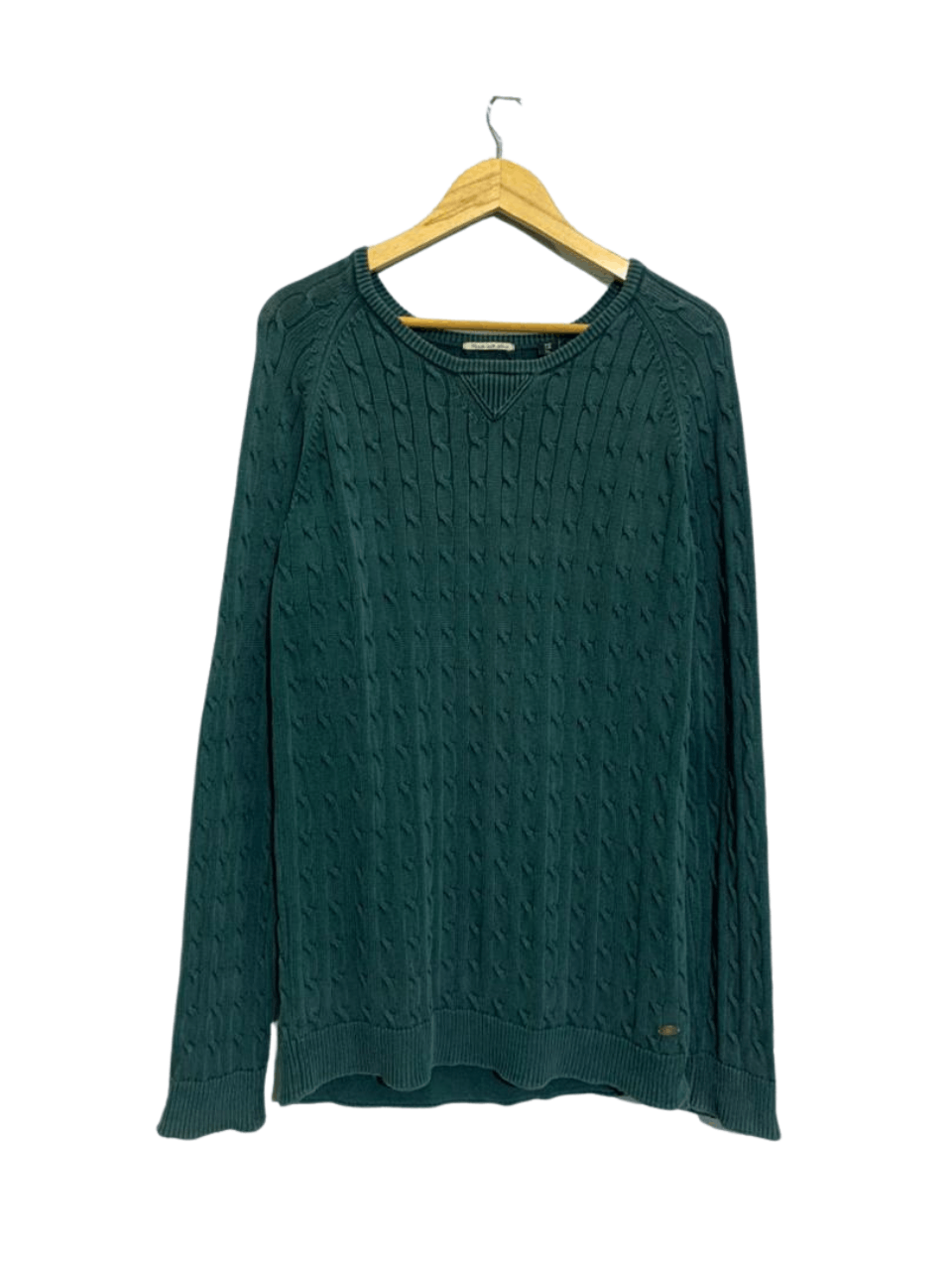 image of Coloured Cable Knit Sweater x Scotch Soda Vintage Scotch & Soda Cable Knit Pullover Sweater in Gree