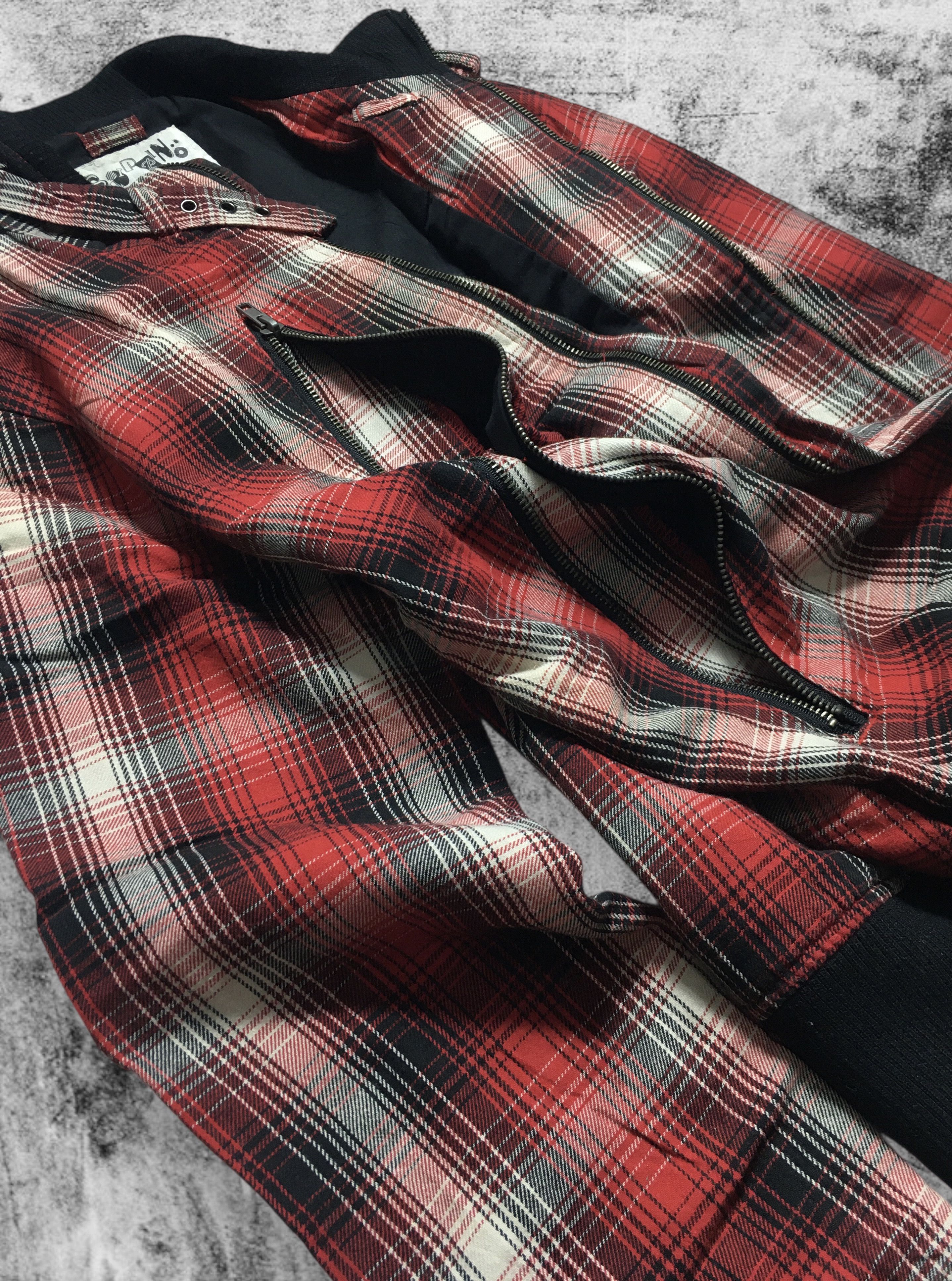 Japanese Brand Japanese Punk Red Tartan Long Zip Jacket Size US M / EU 48-50 / 2 - 5 Thumbnail