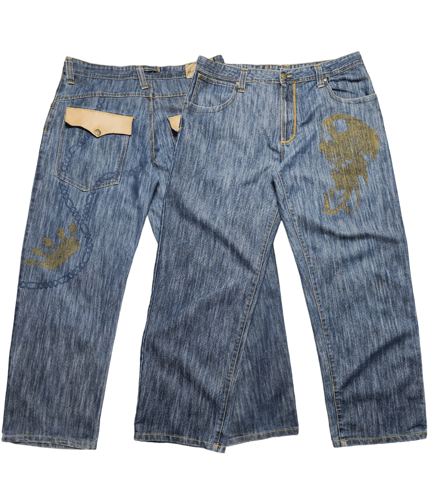 Affliction Skull Jeans Baggy Design by AC:CESS Size US 38 / EU 54 - 1 Thumbnail