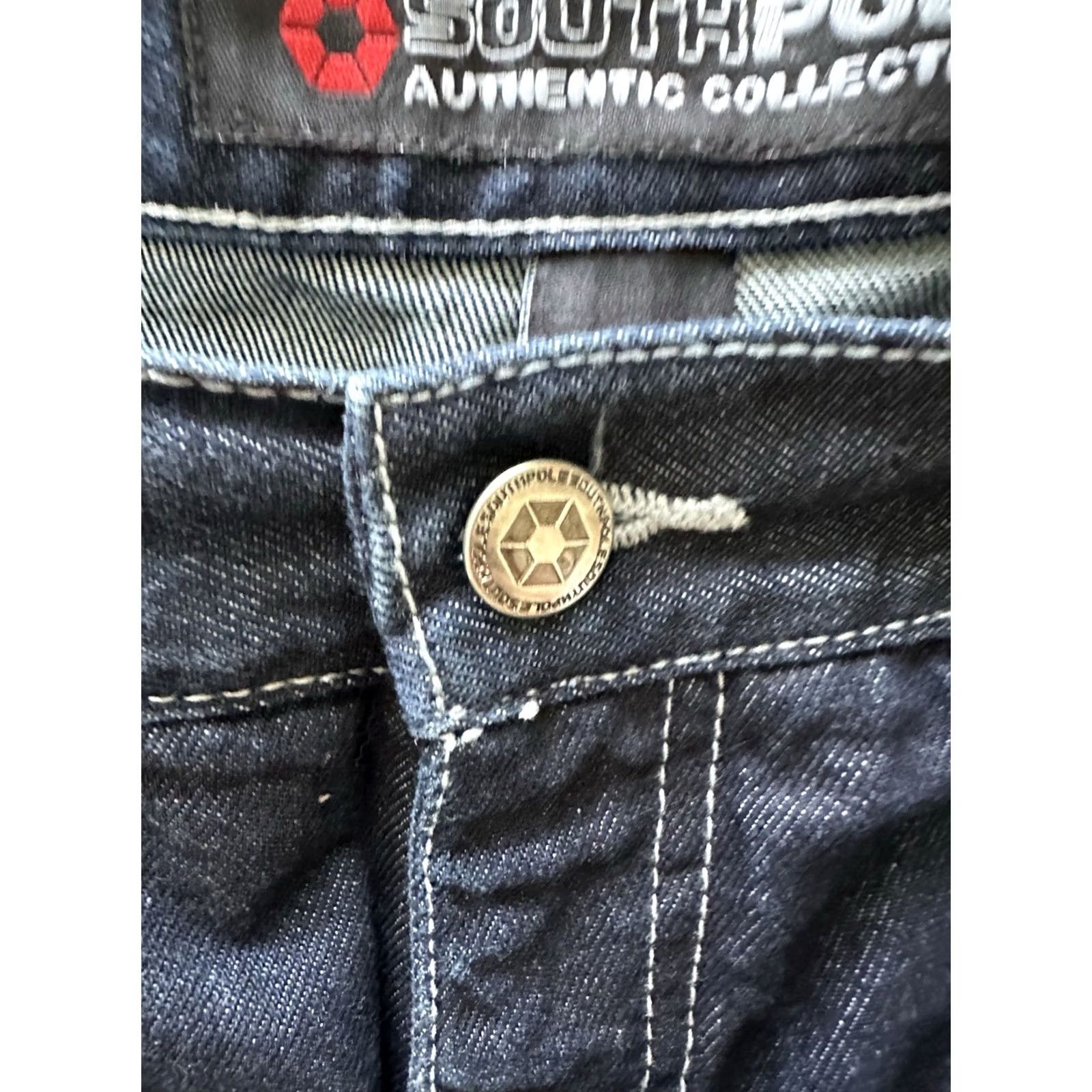 Southpole VINTAGE Southpole Jeans Baggy Wide-Leg 40x33 Men DarkWash Denim Cotton 90s Grunge Hip Hop Y2K Relaxed Regular Wide-Leg Mens Size US 40 / EU 56 - 7 Thumbnail