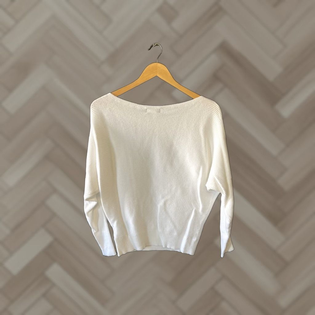 Vintage Evereve Sweatshirt Crewneck Embroidered Pullover White Women's Small Shirt Size S / US 4 / IT 40 - 1 Thumbnail