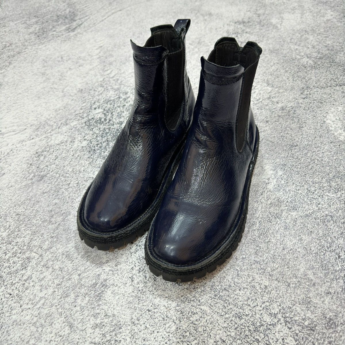 Designer × Handmade × MoMA Moma Mens Chelsea Boots Patent Leather US8 UK7 26cm Size US 8 / EU 41 - 2 Thumbnail