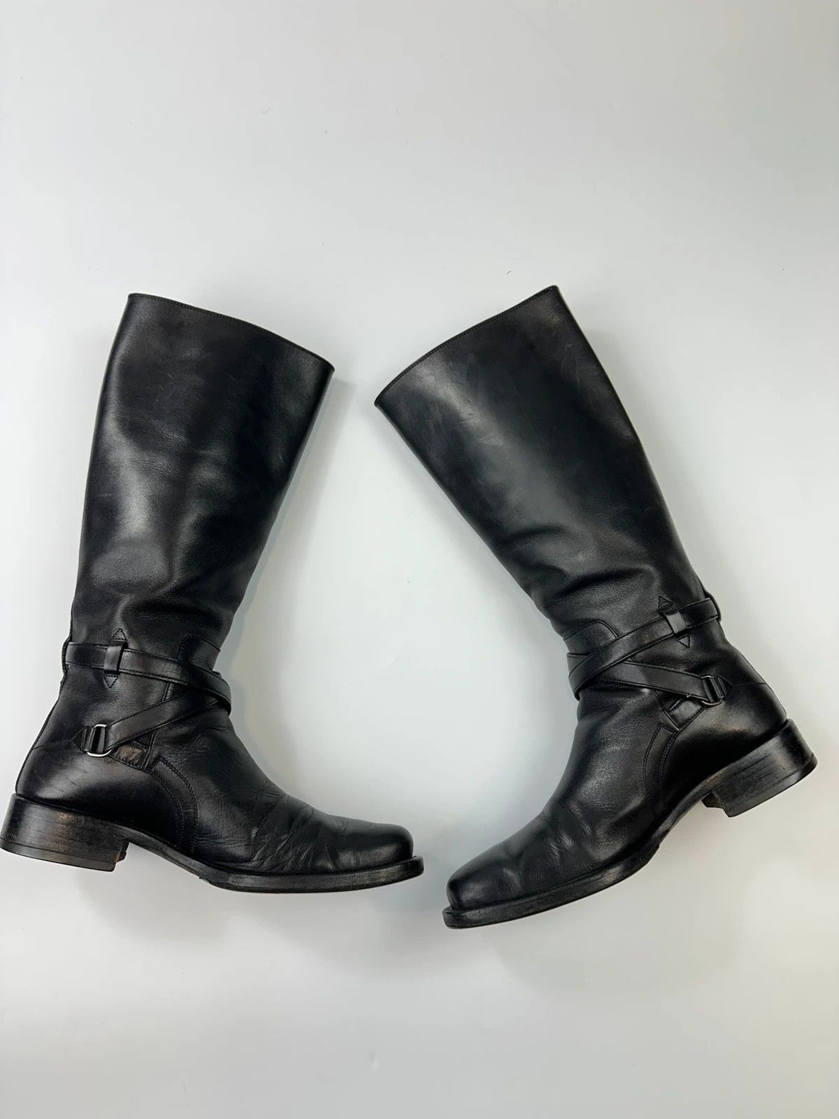 Prada Prada Milano Early 00’s Black Leather High Belted Boots Size US 7 / IT 37 - 4 Thumbnail