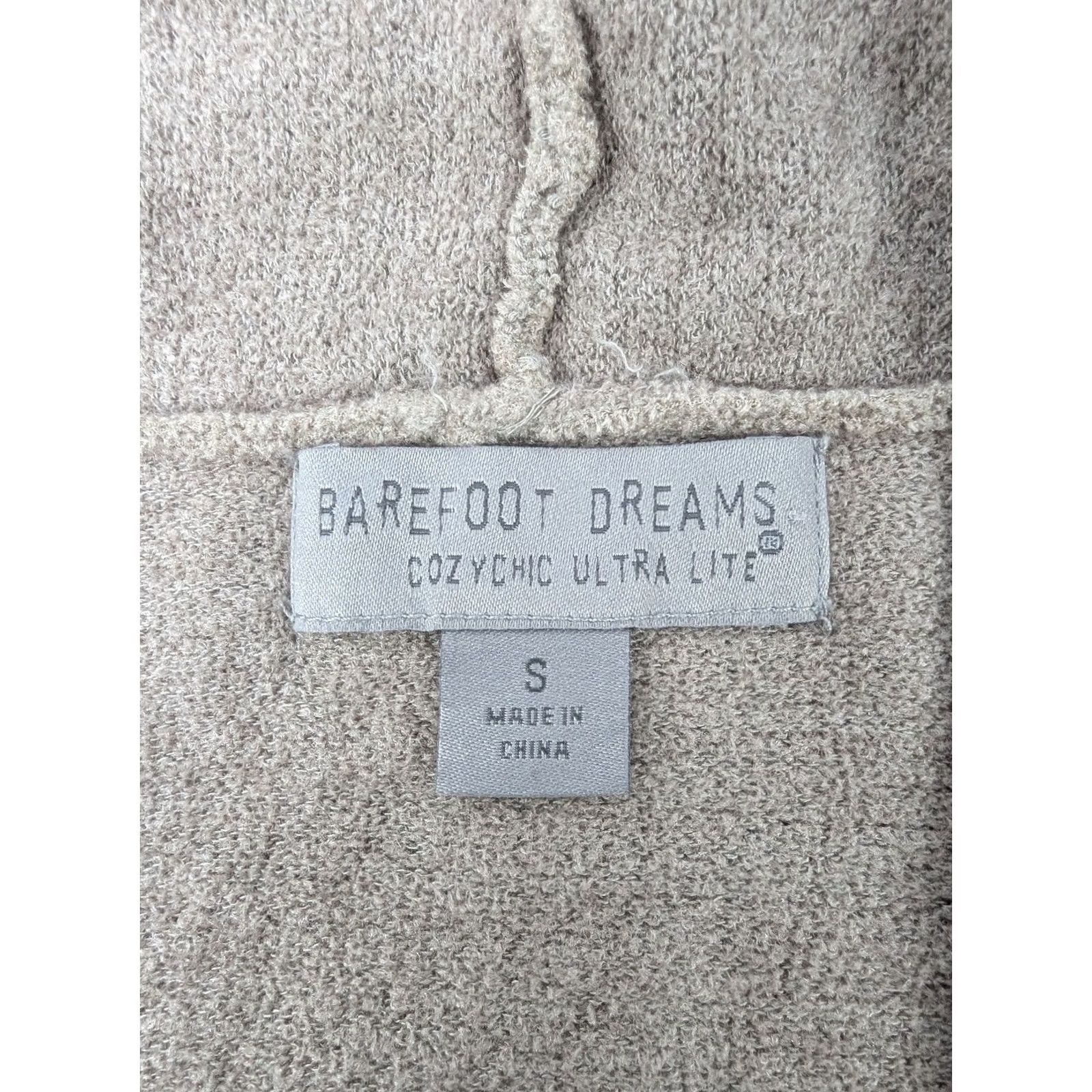 Vintage Barefoot Dreams Cardigan Open Front CozyChic Ultra Lite Taupe Women’s S Brown Nylon Viscose Long Sleeve Solid Casual Fall Winter Size S / US 4 / IT 40 - 6 Thumbnail
