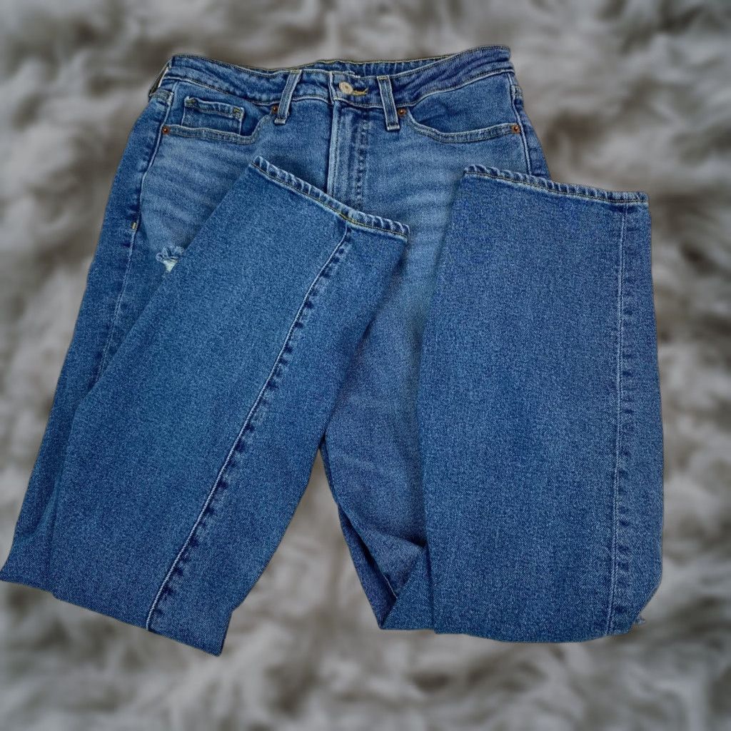 Old Navy Old Navy Jeans Womens High Rise O.G Distressed Straight Leg Sz 8 Blue Denim 30W 30L 5-Pocket City 90s Mens? Size 30" / US 8 / IT 44 - 1 Thumbnail