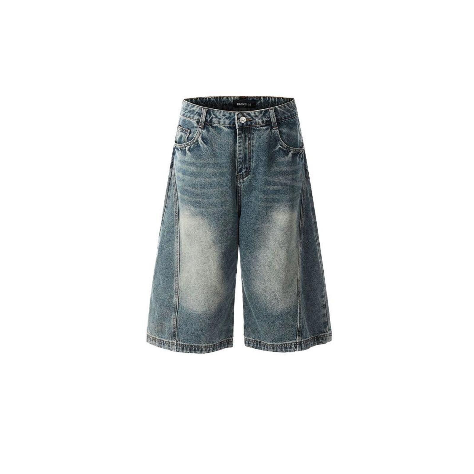 Jean Washed Baggy Wide-Leg Long Denim Shorts, Jorts Size US 30 / EU 46 - 1 Thumbnail