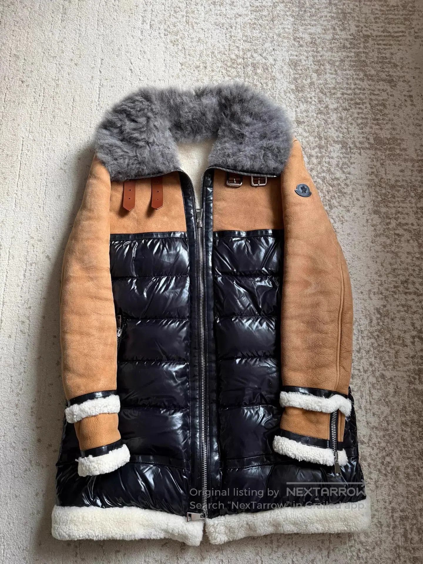 Moncler Multi Colored Puffer Coat with Fur Collar. Size US S / EU 44-46 / 1 - 1 Thumbnail