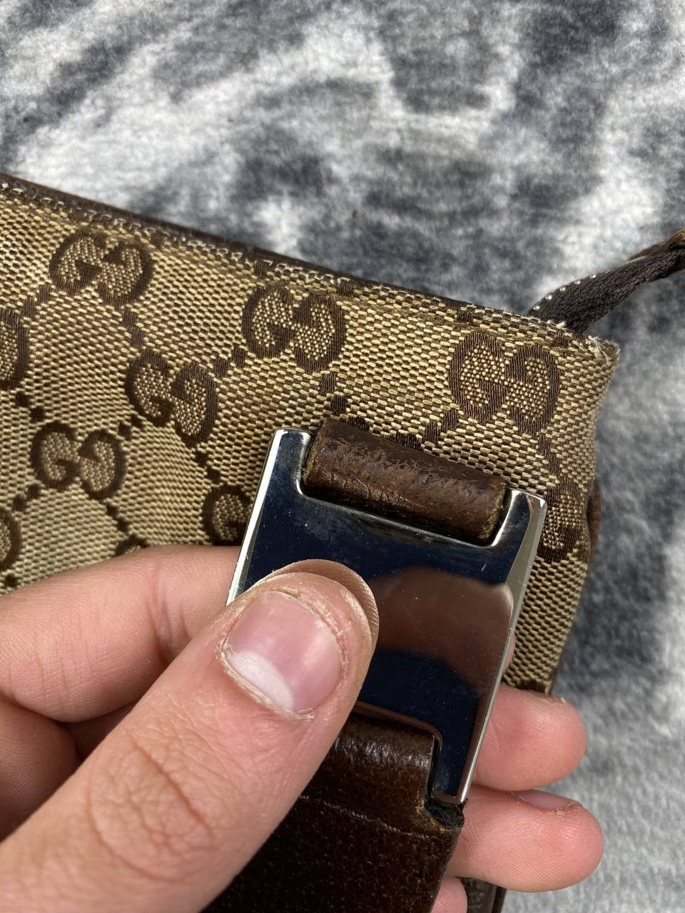 Gucci Gucci Monogram Fabric Shoulder Bag GG Men Beige Size ONE SIZE - 19 Thumbnail