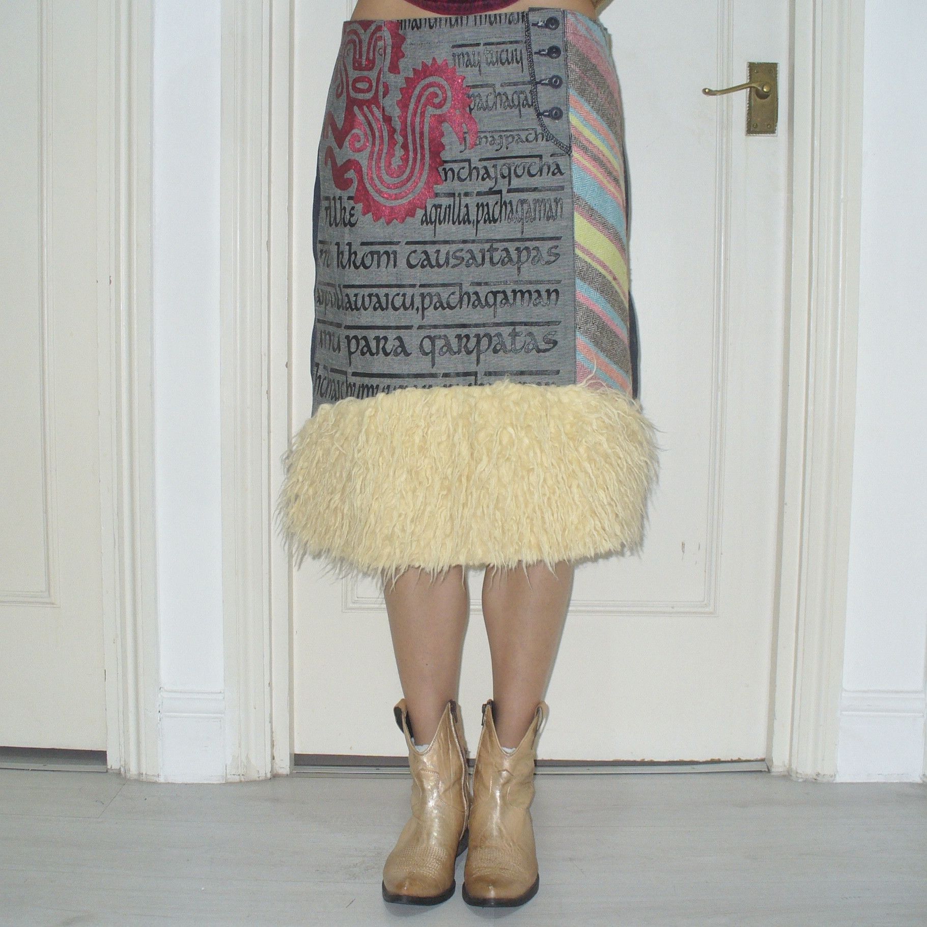 Other 100% cotton exotic midi skirt with a fluffy hem Size 30" / US 8 / IT 44 - 1 Thumbnail