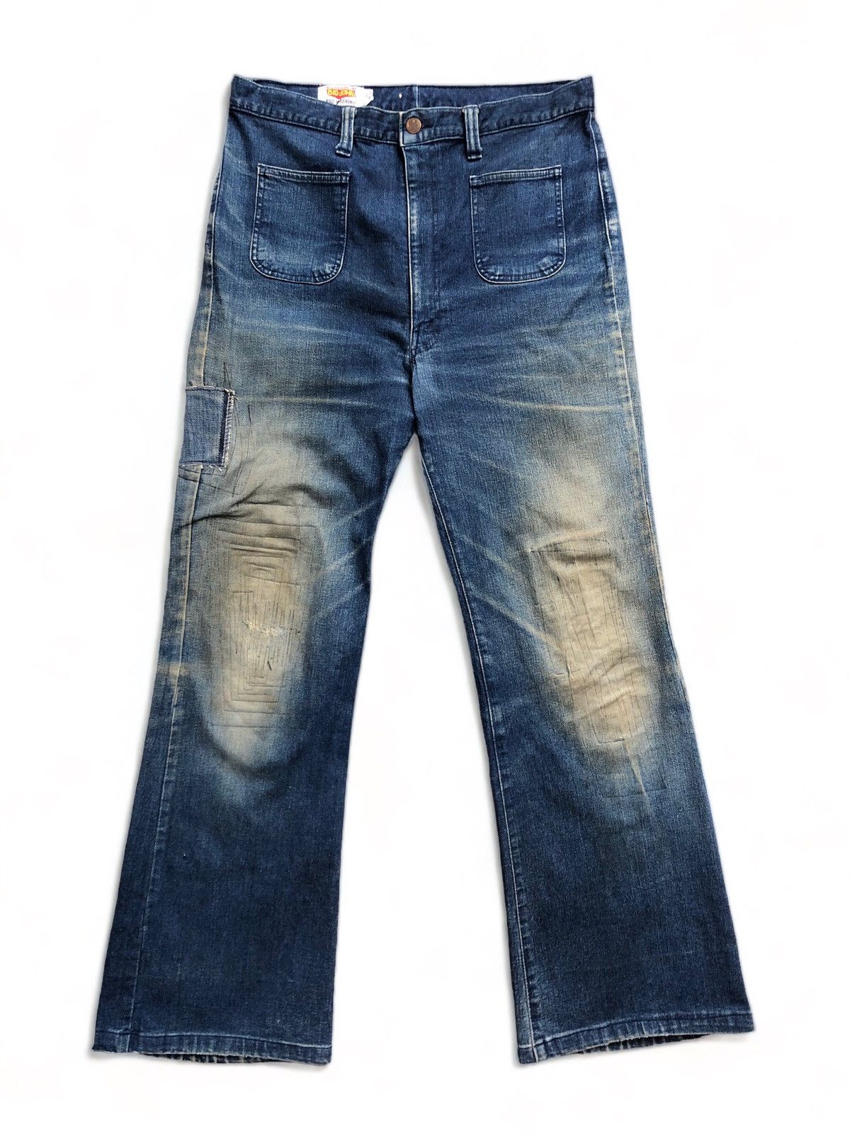 If Six Was Nine Vintage Japanese 80s Big John Bush Flared Jeans Size US 33 - 1 Thumbnail