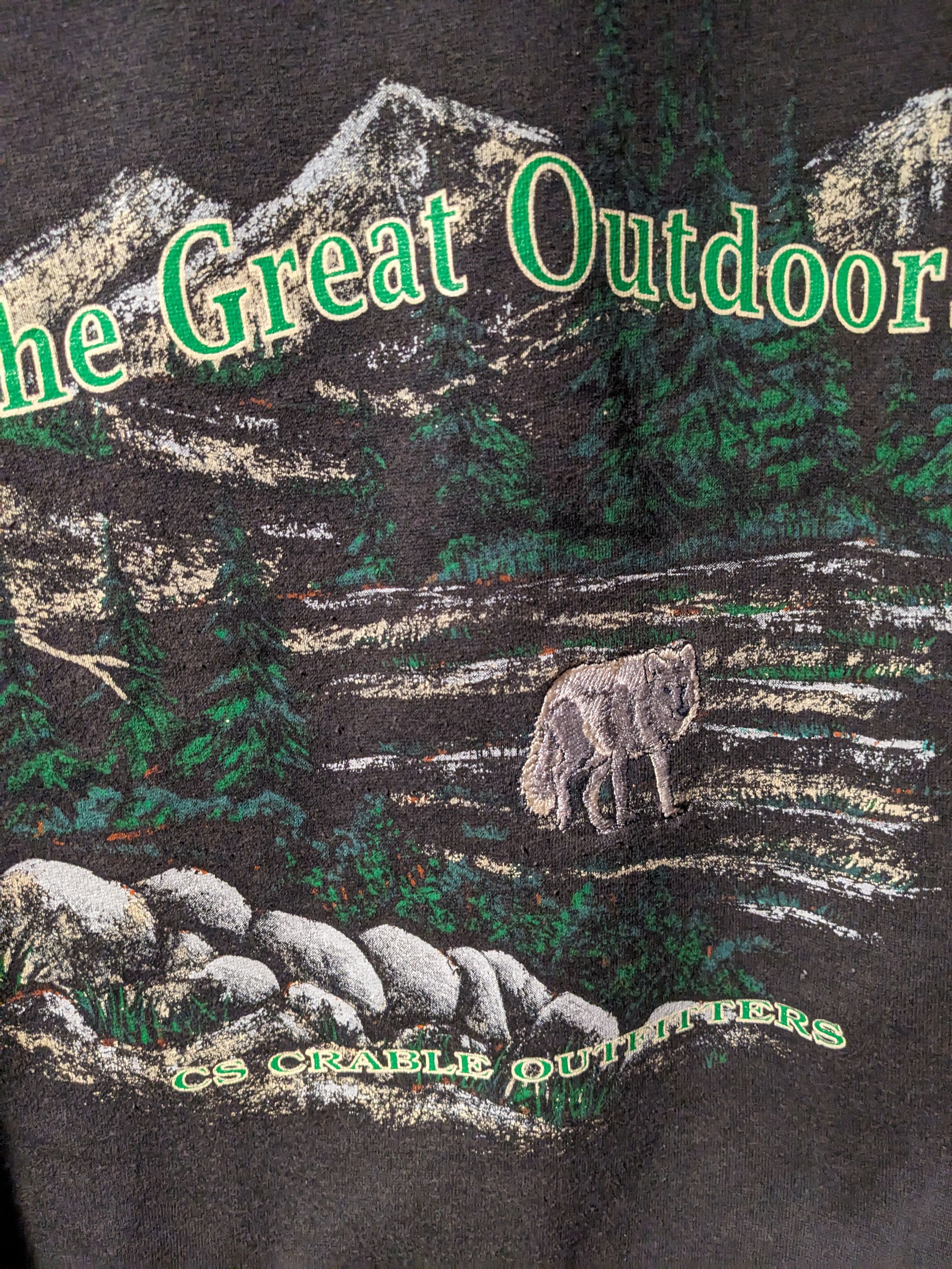 Vintage Vintage 90s The Great Outdoors Wolf Animal Nature Sweatshirt Size US XL / EU 56 / 4 - 2 Thumbnail