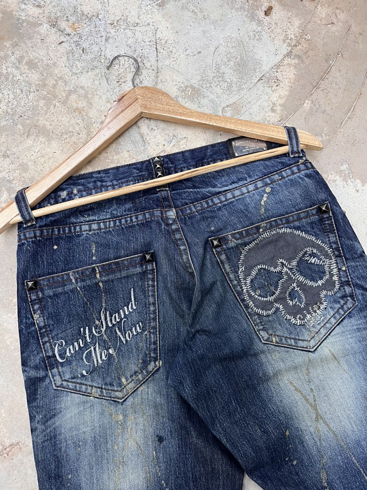 Japanese Brand 💥Semantic Design Skull Distressed Jeans Size US 31 - 3 Thumbnail