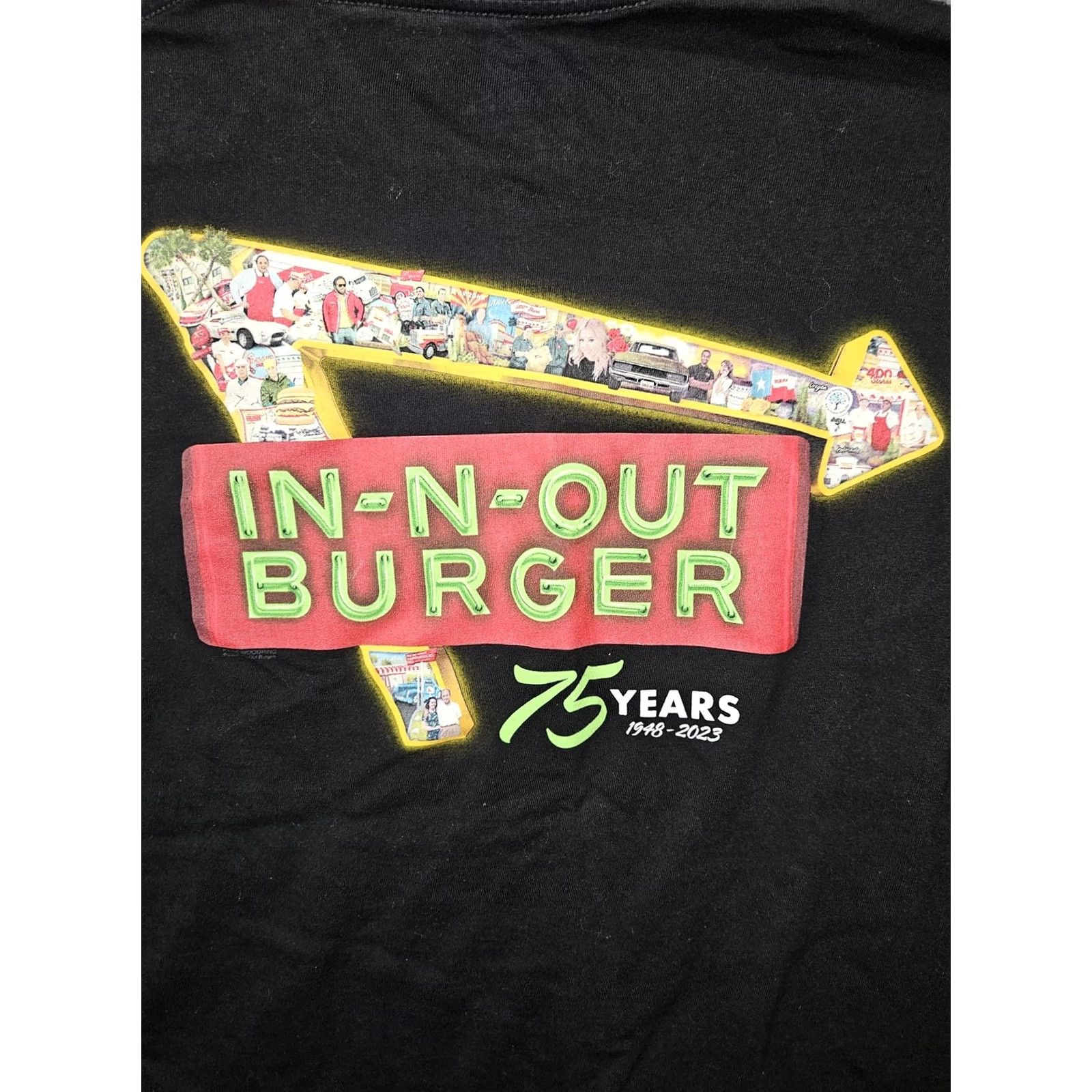 Logo 7 In-N-Out Burger Shirt Mens M Black 75th Anniversary 1948-2023 Logo Tee USA Size US M / EU 48-50 / 2 - 7 Thumbnail