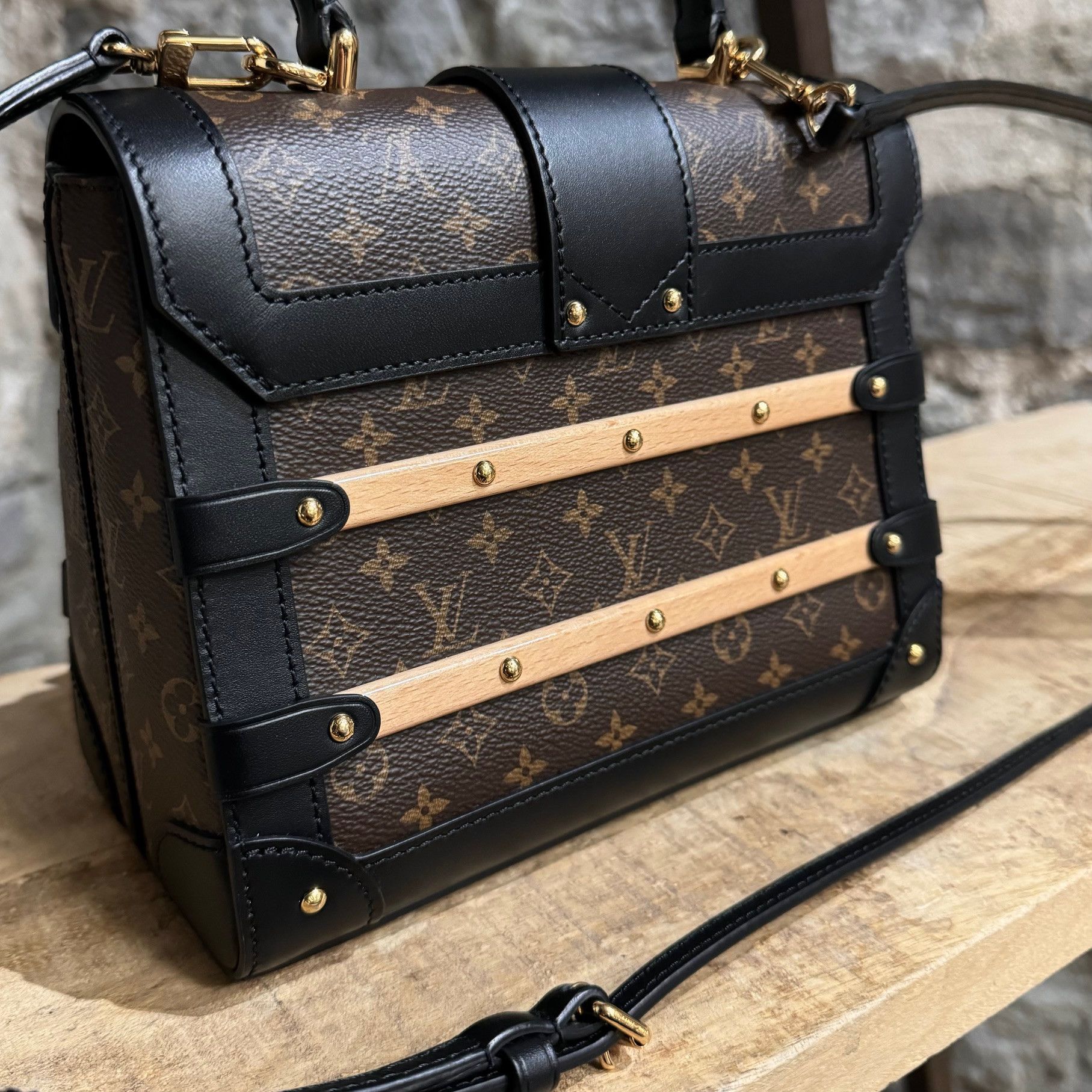 Louis Vuitton Monogram Wood Trianon PM Bag