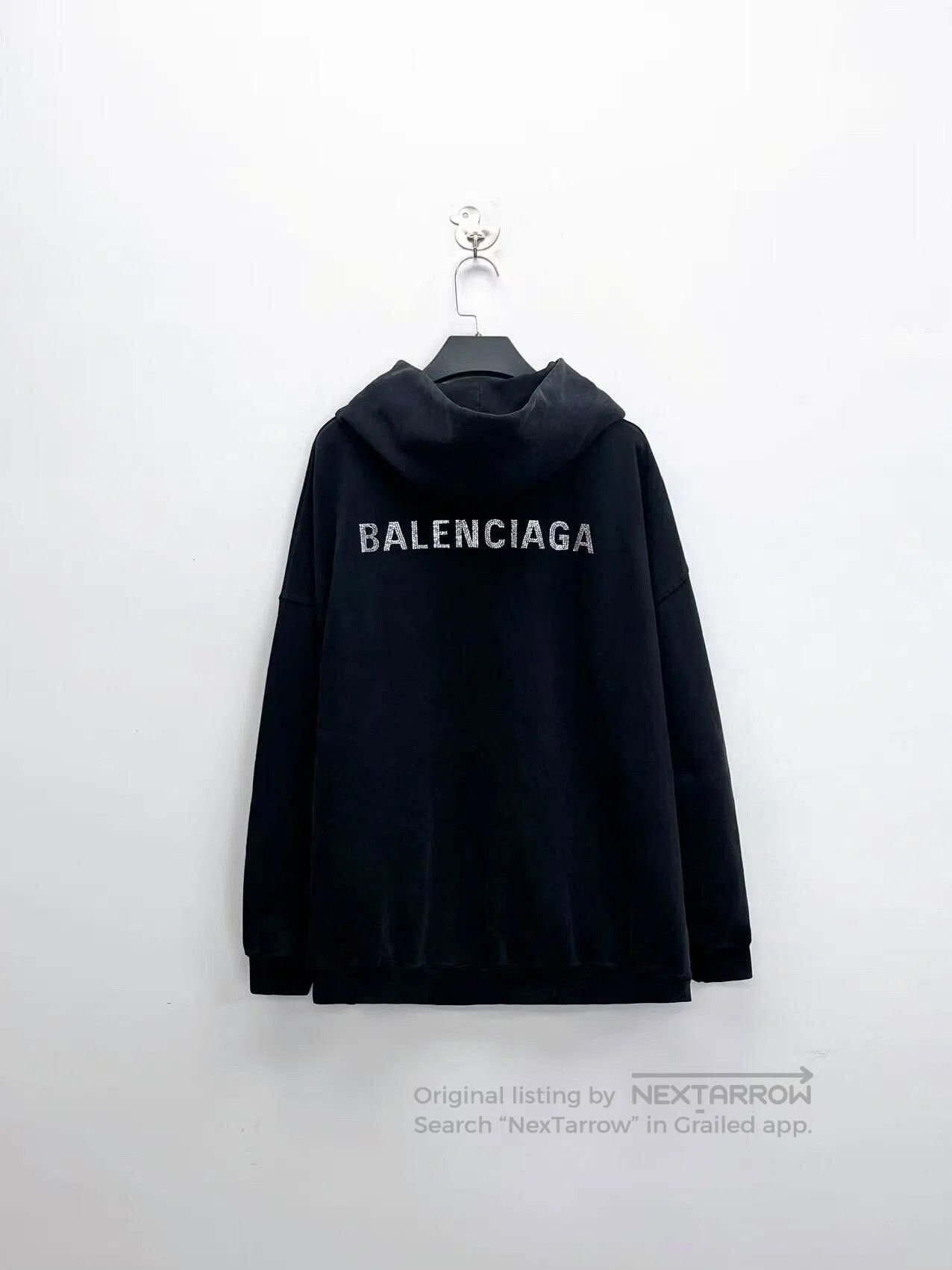 balenciaga black logo hooded sweatshirt.