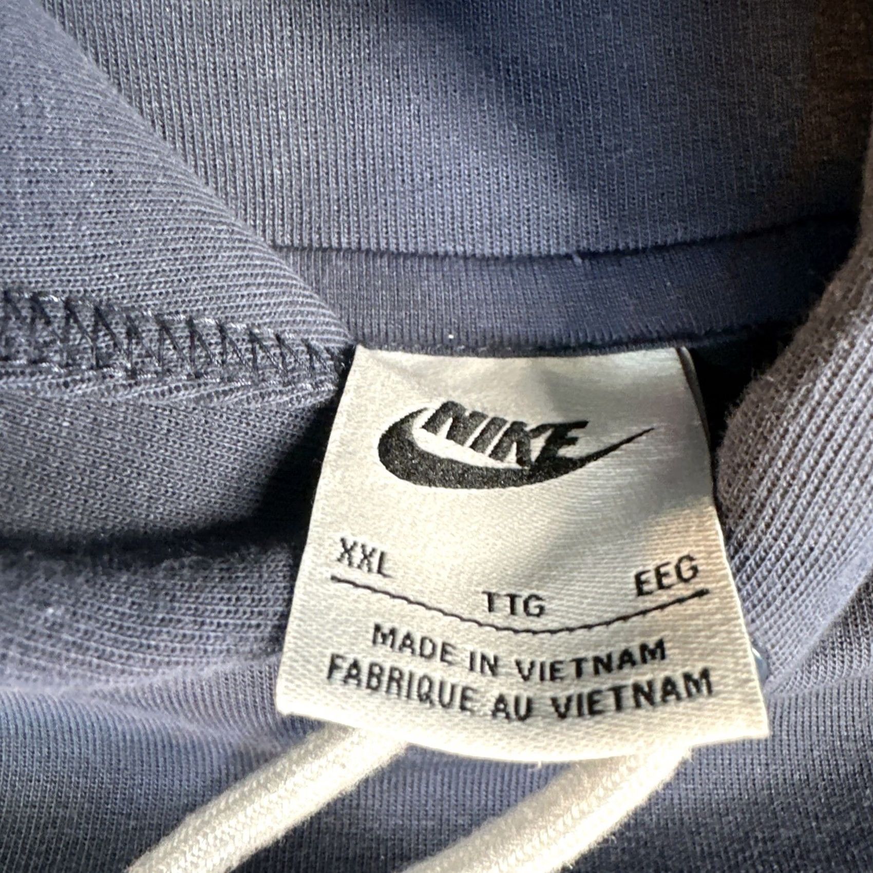 Nike Nike Hoodie Blue Big Swoosh 2XL Mens Pullover Hooded Solid Fleece Pockets Retro VTG Style Size US XXL / EU 58 / 5 - 4 Thumbnail