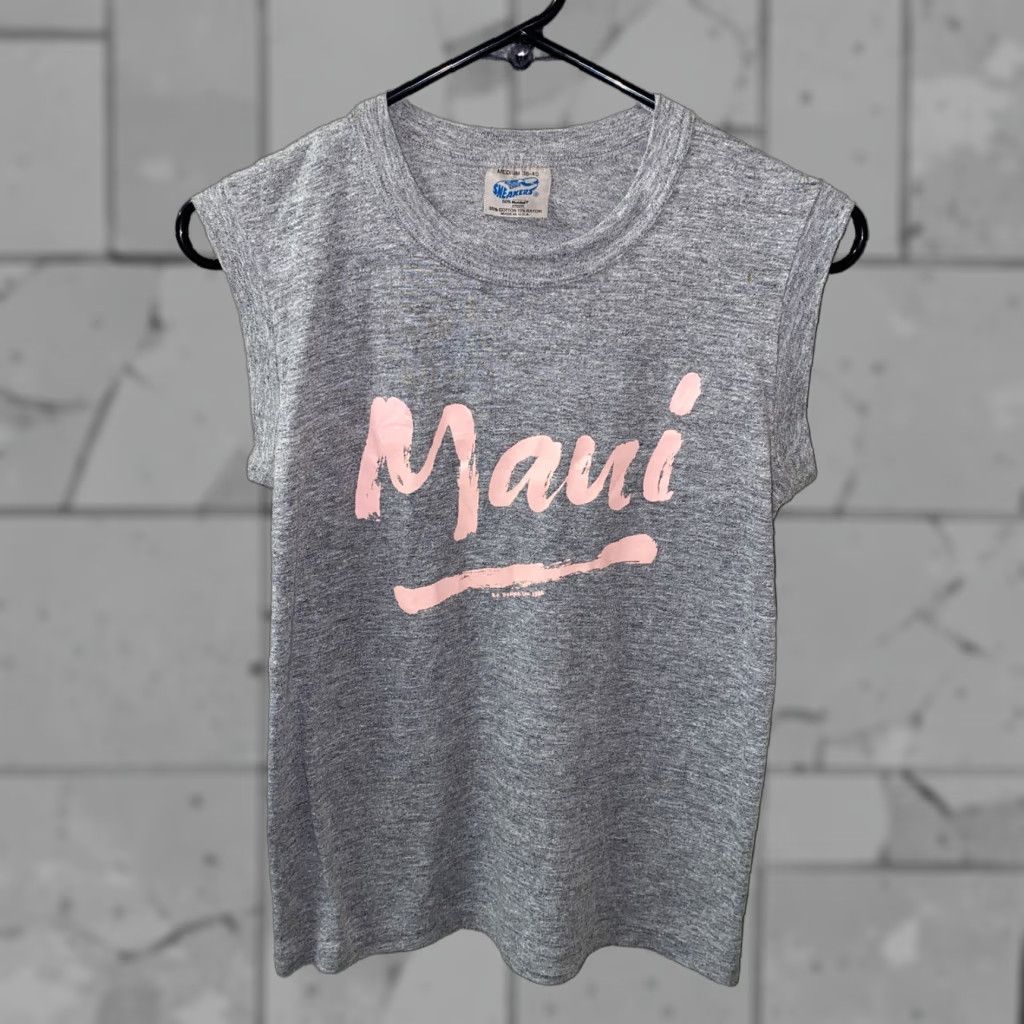 Vintage Sneakers Tank Top Womens MAUI Gray M(38-40) Regular Size M Tank Top Casual Shirt Womens Gray MAUI Tank Top Size M / US 6-8 / IT 42-44 - 1 Thumbnail