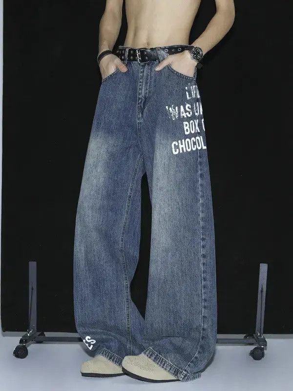 Japanese Brand Loose straight leg hip-hop printed jeans Size US 32 / EU 48 - 1 Thumbnail