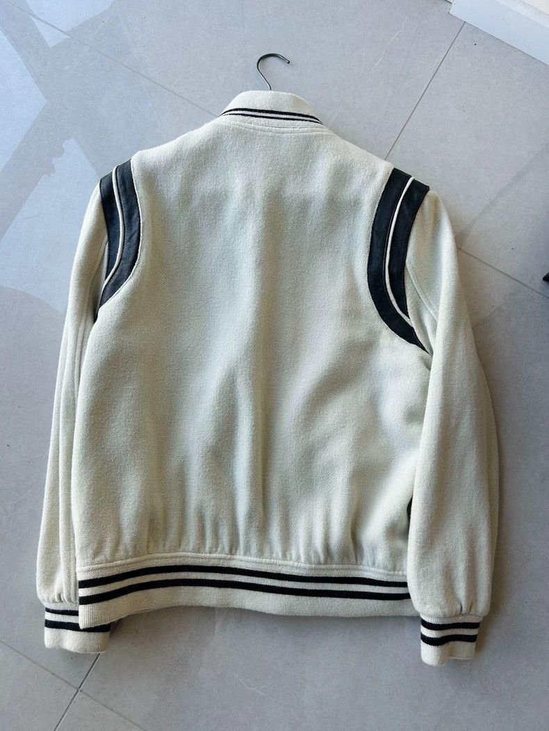 Saint Laurent Paris Saint Laurent Paris 21FW white spliced baseball jacket-2506 Size US XL / EU 56 / 4 - 6 Thumbnail