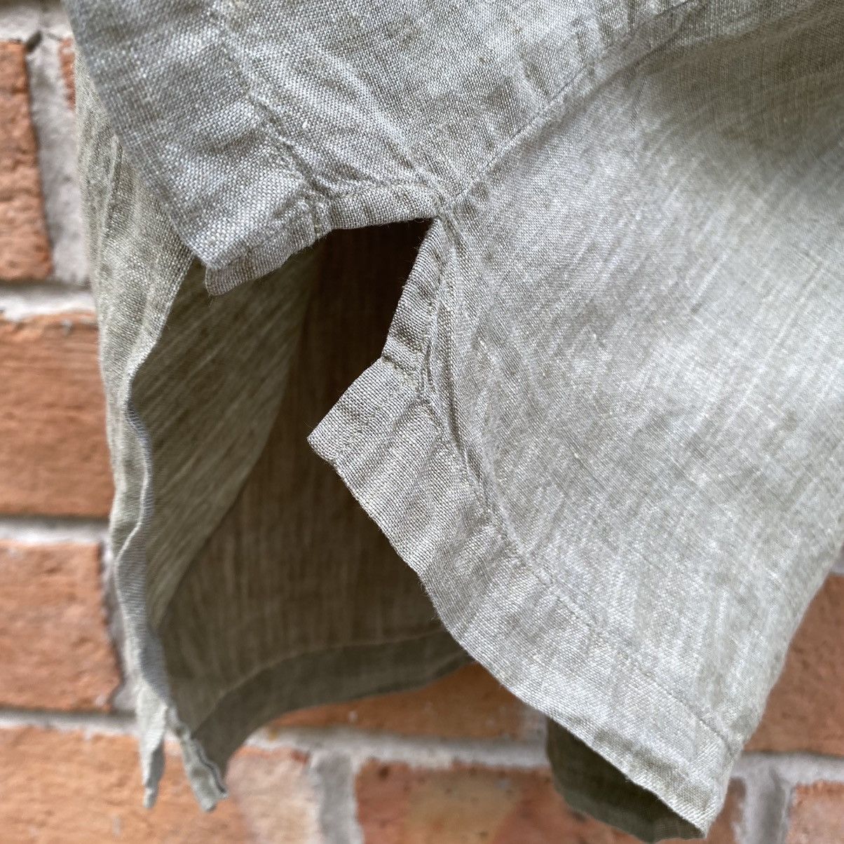 Brandini BRANDINI Light Green 100% Linen Short Sleeve Shirt Size US L / EU 52-54 / 3 - 7 Thumbnail